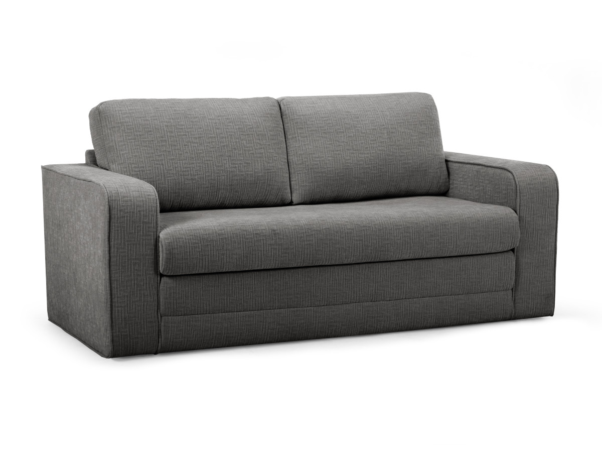 Canapé droit convertible 2 places en tissu texturé, COME, BOBOCHIC
