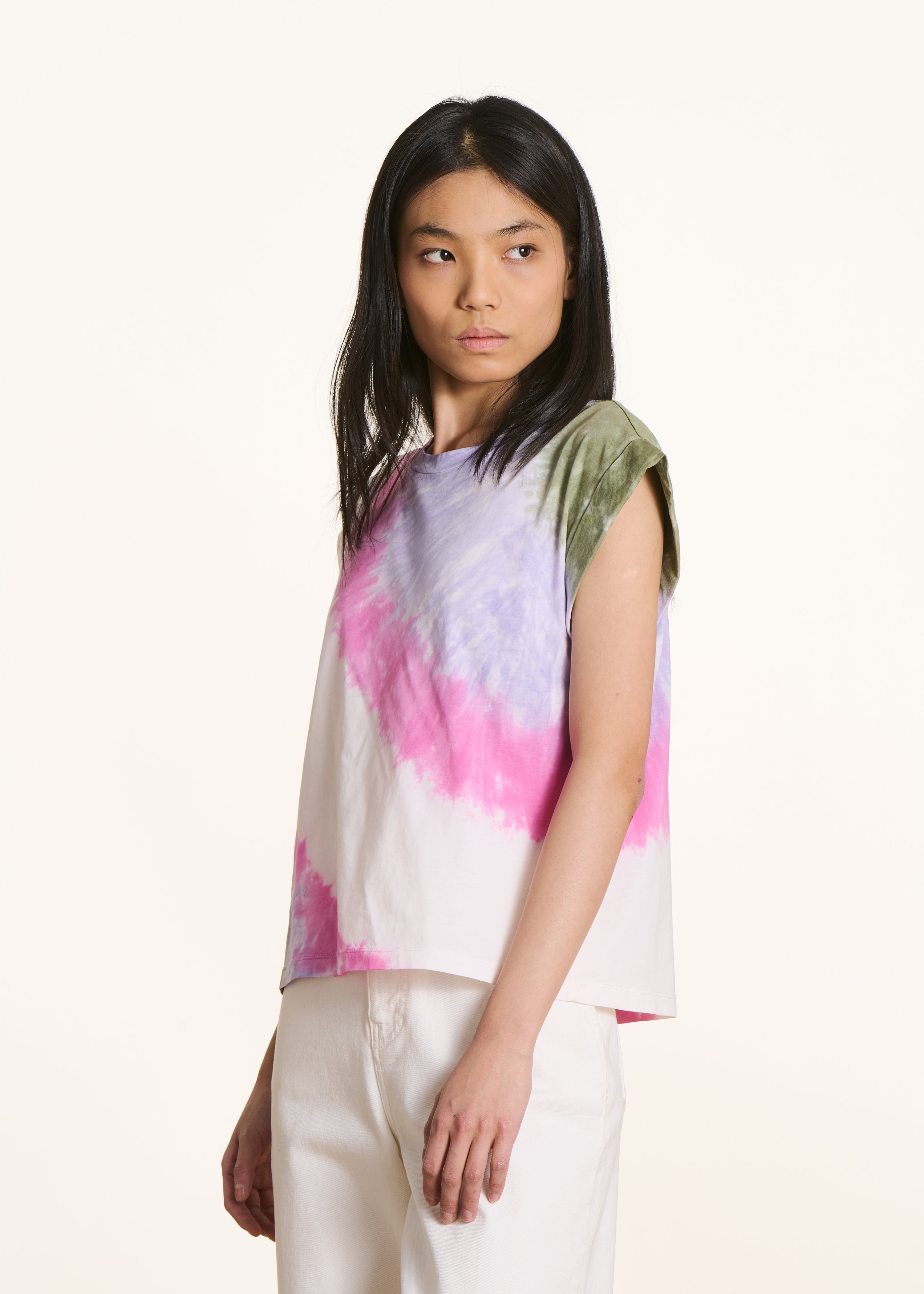 T-shirt en coton tie dye coupe droite, LA FEE MARABOUTEE