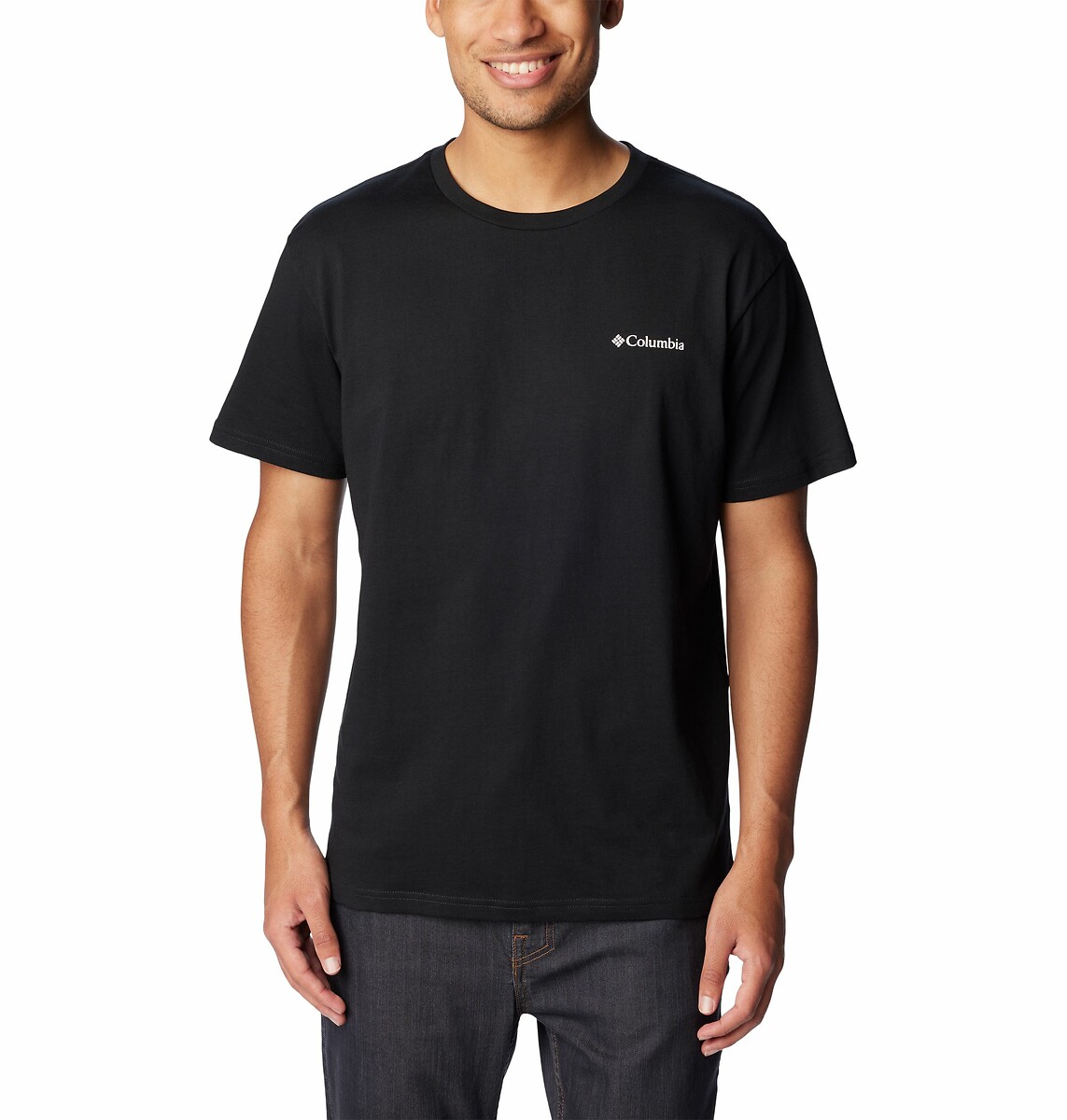 Essential Short Sleeve T-Shirt with Chest Logo Print, COLUMBIA