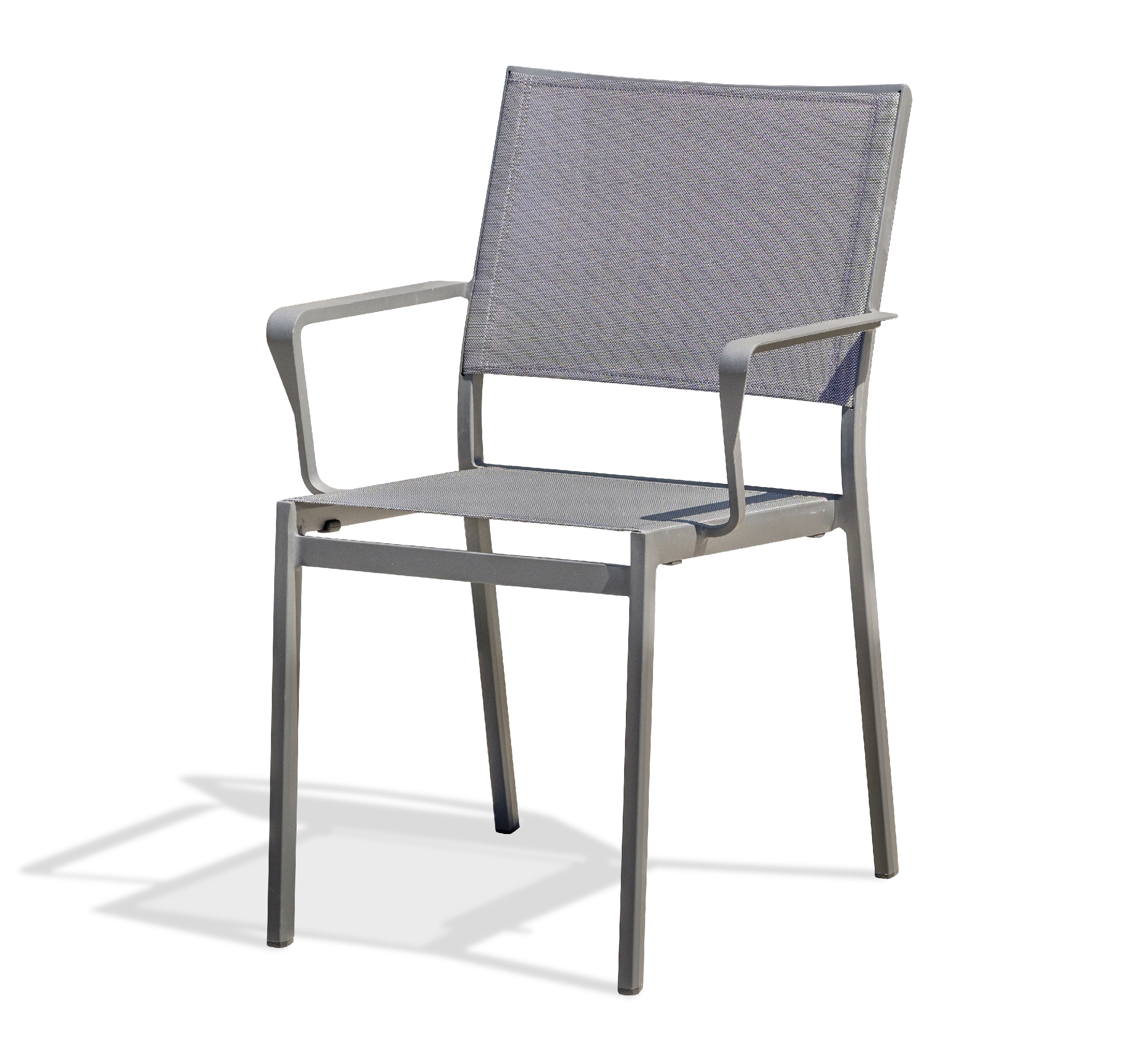 Fauteuil de jardin empilable en aluminium et toile plastifiée STOCKHOLM, DCB GARDEN