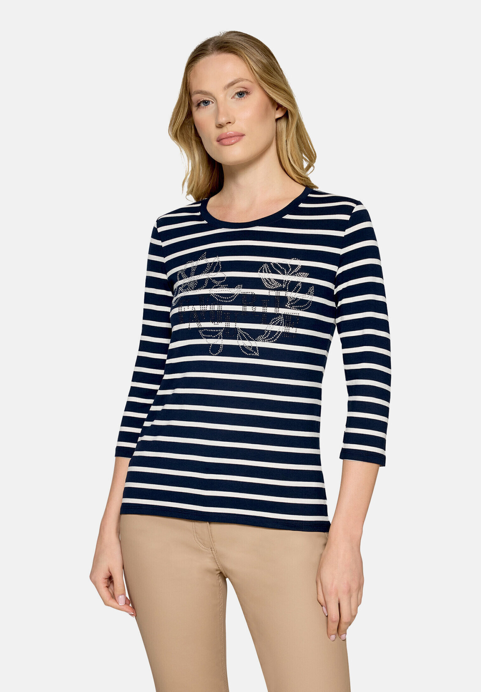 T-shirt à rainures à pierres fantaisie, BETTY BARCLAY