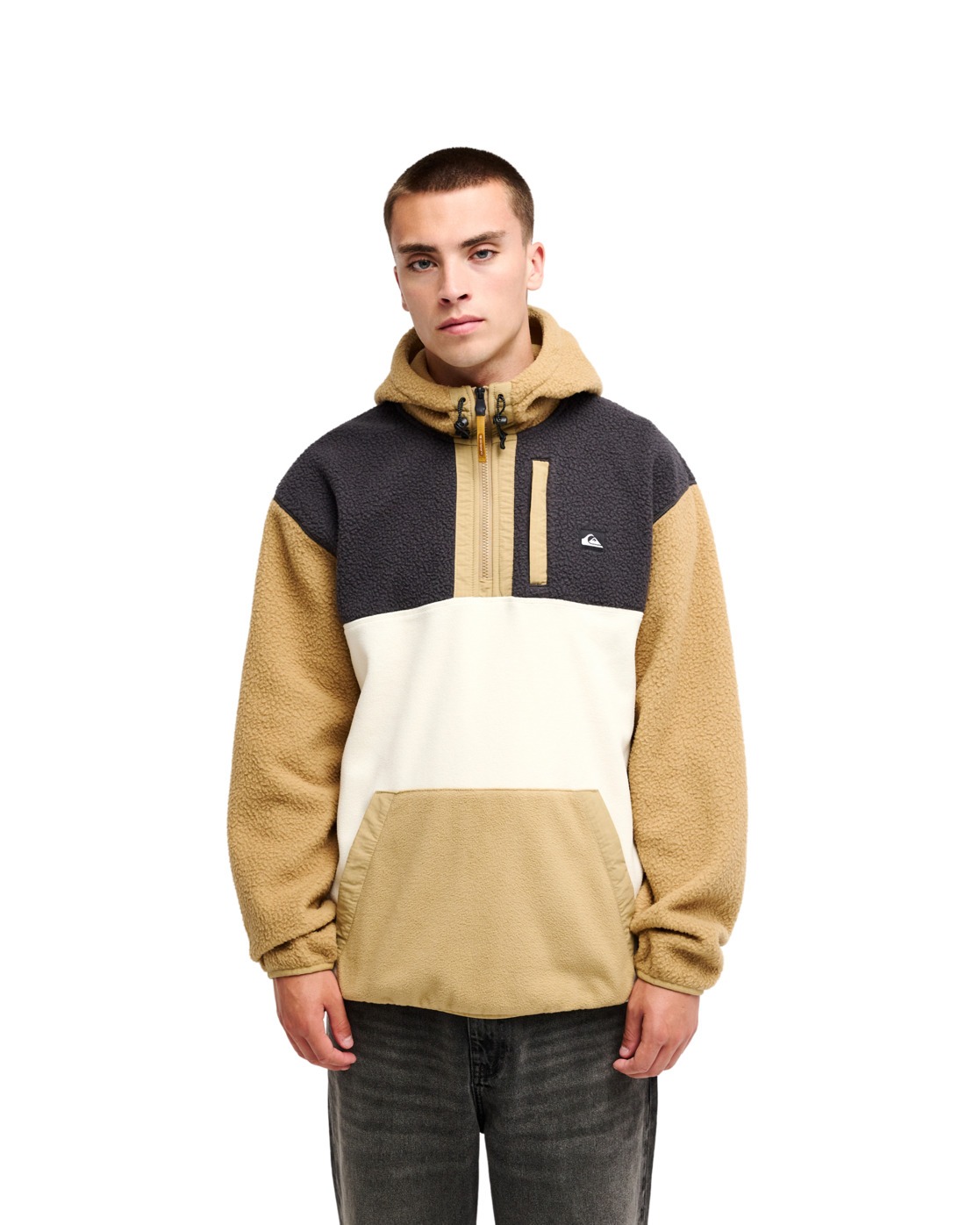 Polaire demi-zip à capuche Marron OCEAN VIEW MIX UP, QUIKSILVER