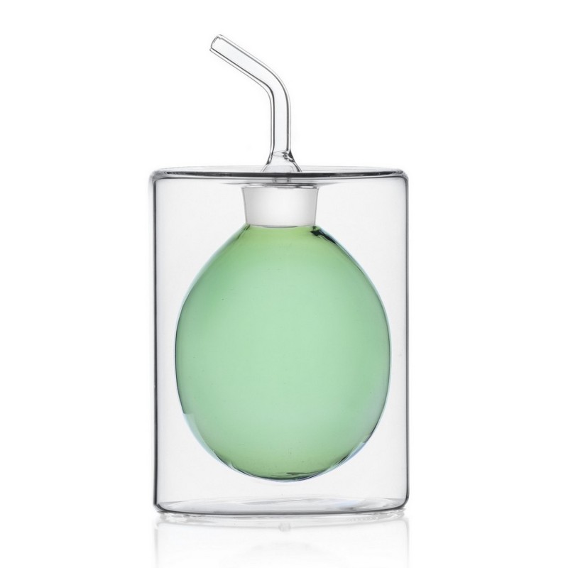 Petit huilier vinaigrier design verre double paroi CILINDRO, ICHENDORF