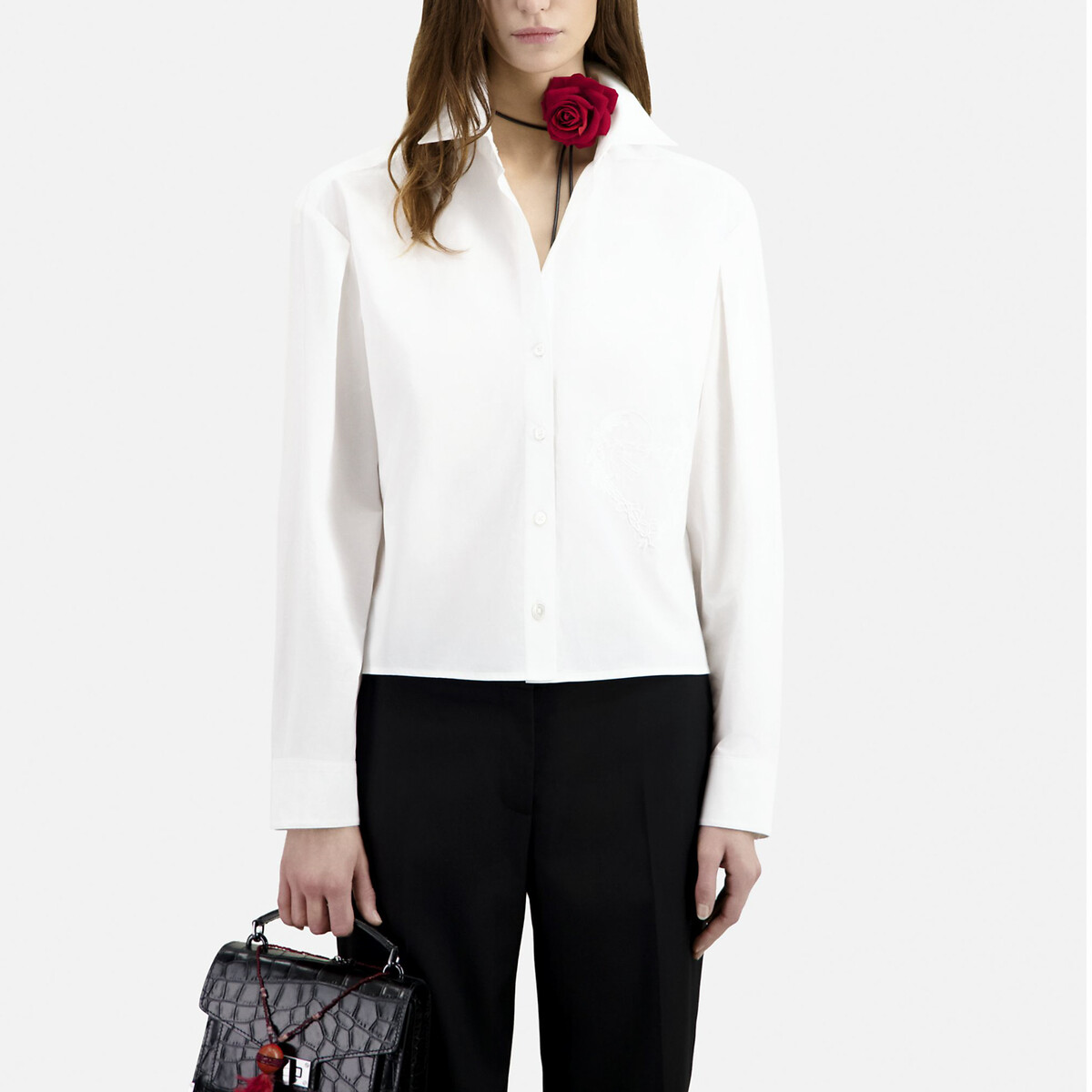 Cotton Fitted Buttoned Shirt with Long Sleeves