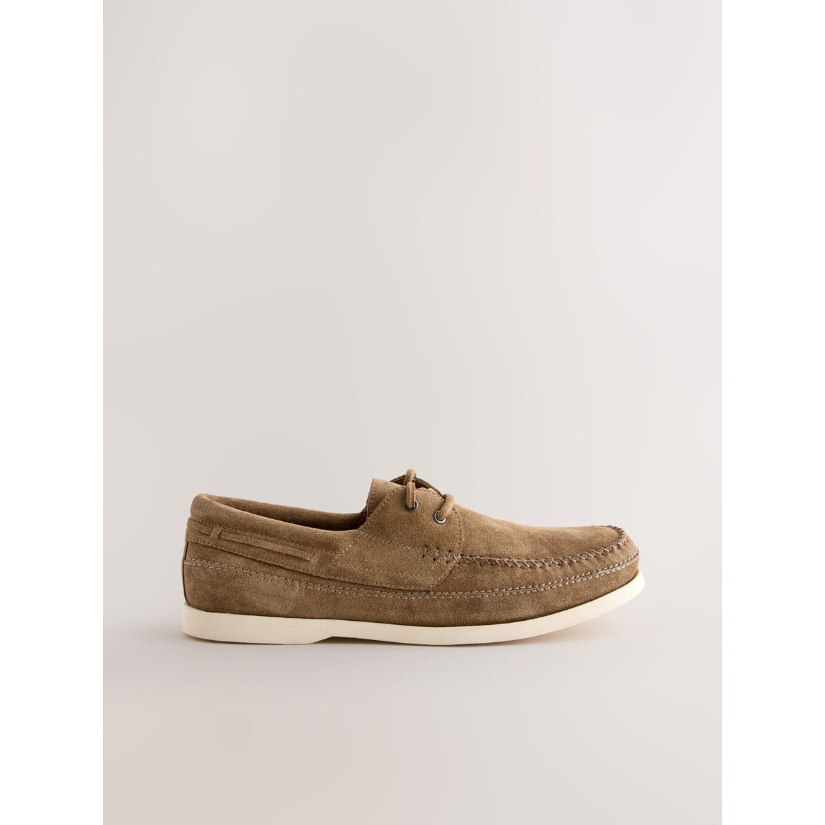 Chaussures bateau en daim à surpiqûres, NEXT
