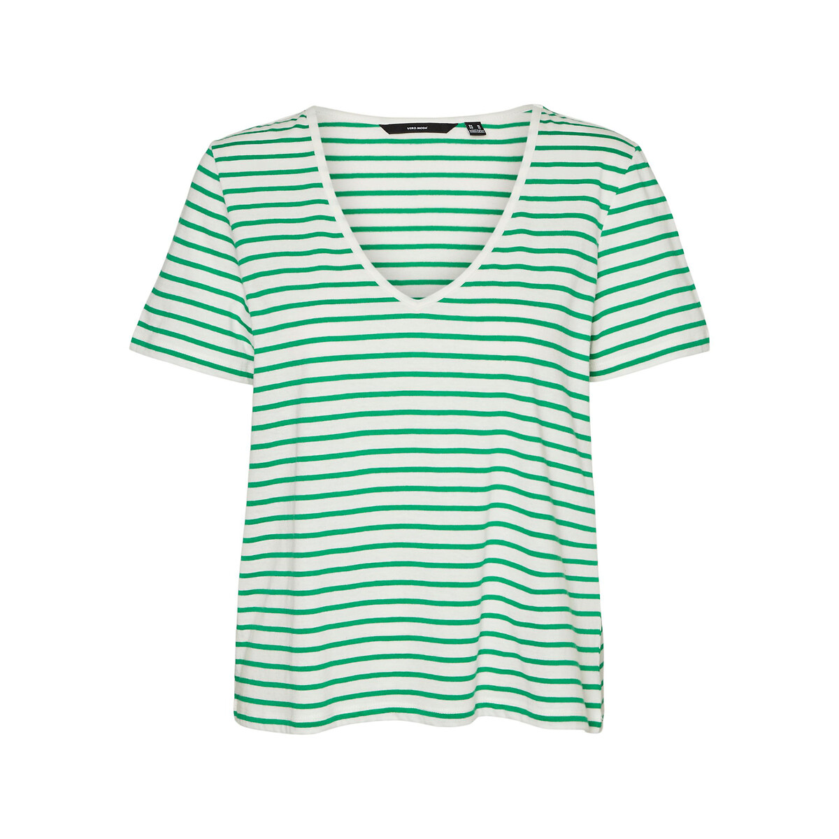 striped cotton v-neck t-shirt