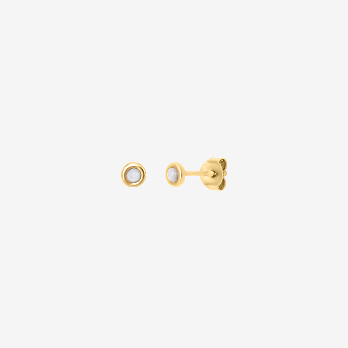 Boucles d'oreilles dorées nacre blanche - tiny, CAROLINE NAJMAN