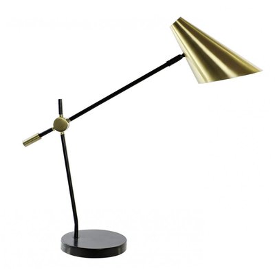 Lampe de Bureau Rétro Métal Noir et Doré - H51cm WADIGA