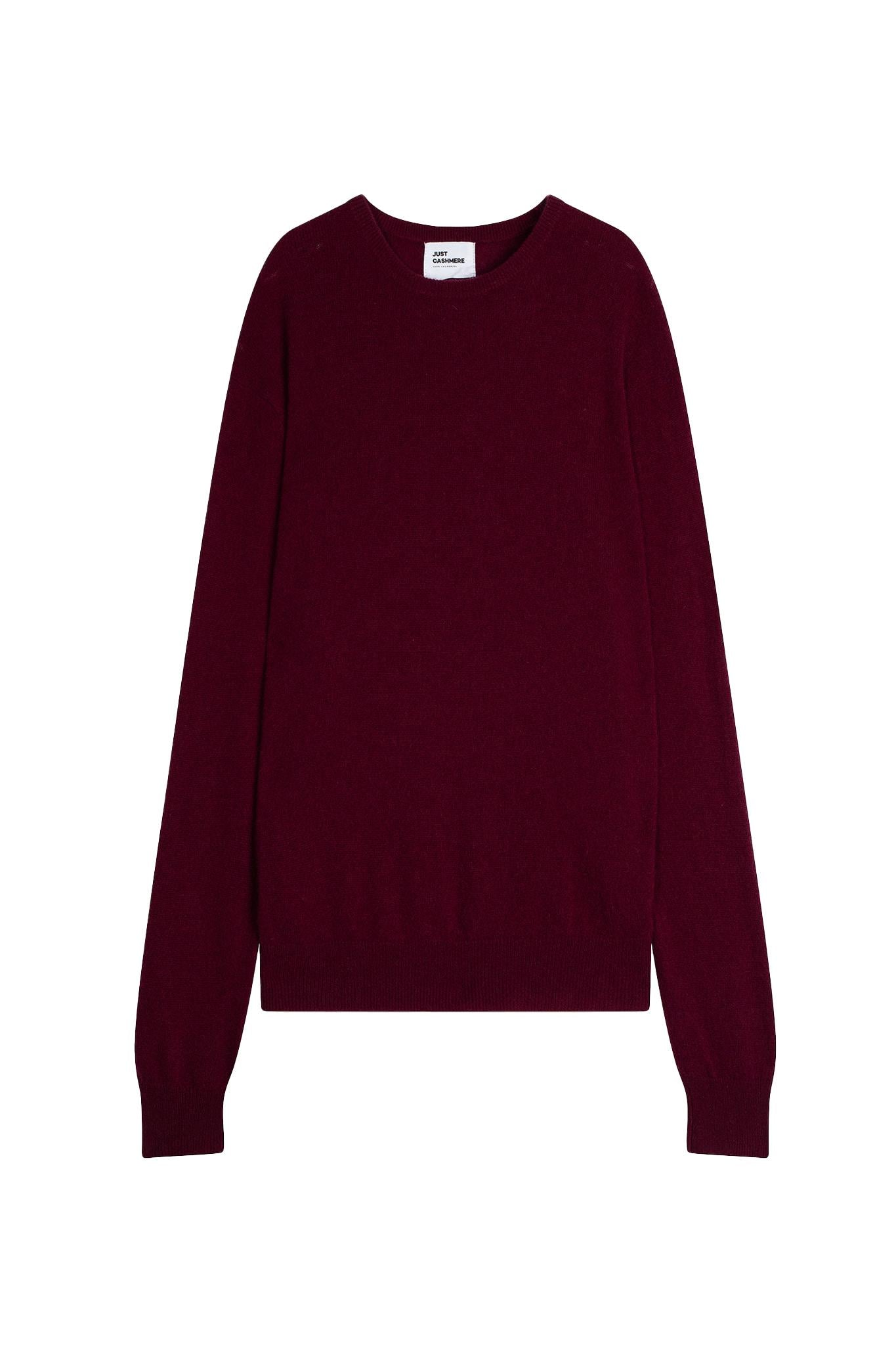 Pull Col Rond Bordeaux Howard, JUST CASHMERE