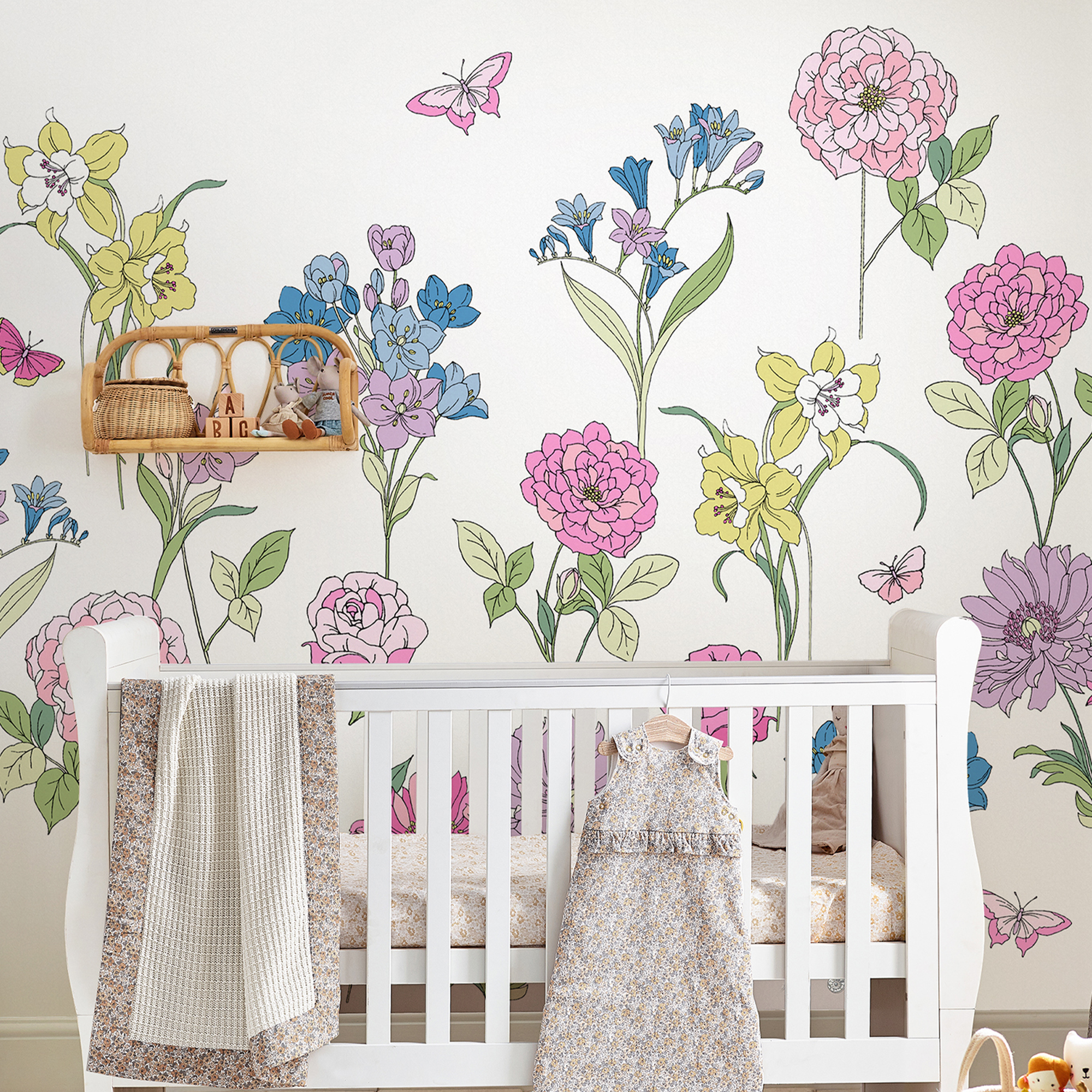 Papier peint panoramique Fleurs Gilly, LAURA ASHLEY