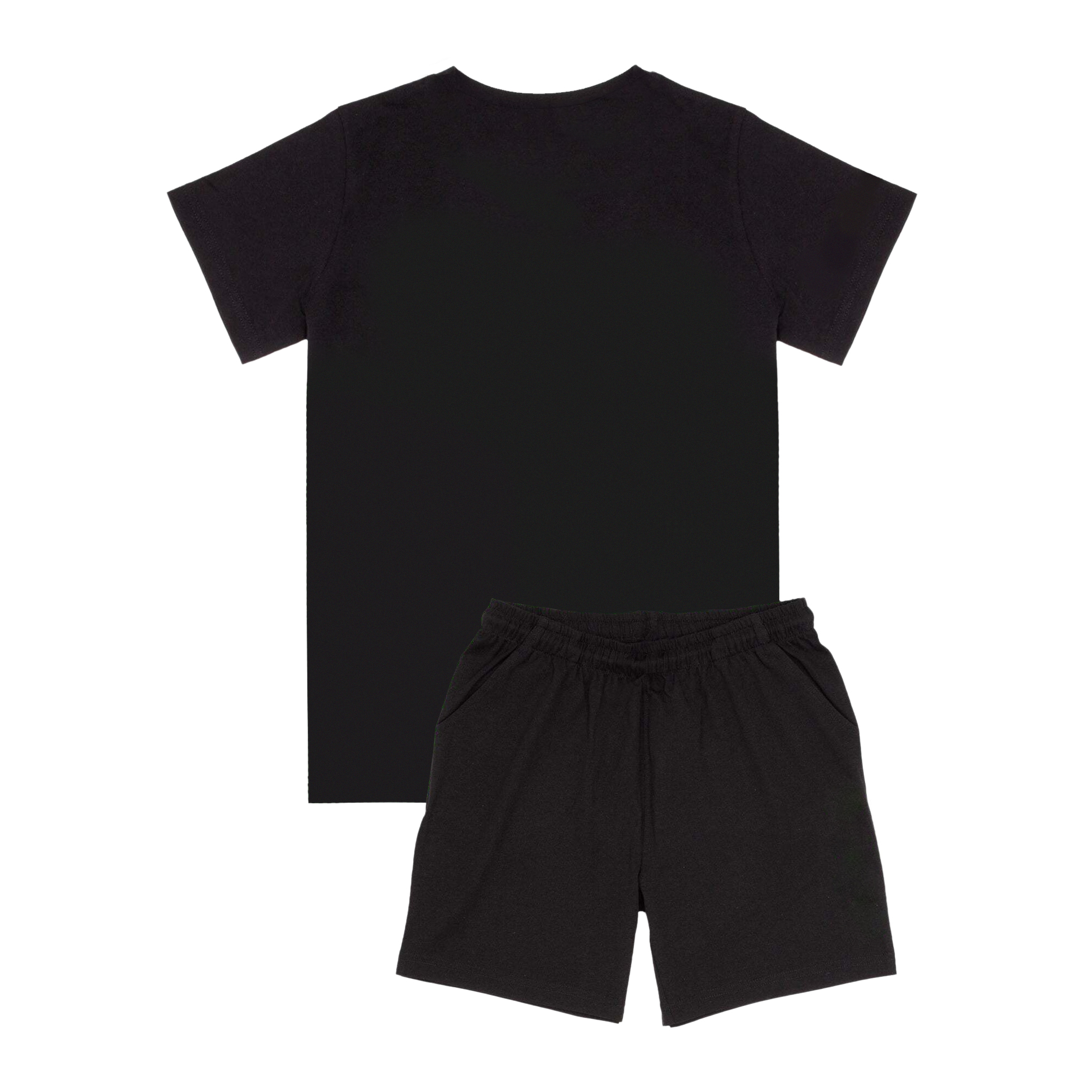 Pyjama Short Et Haut Noir/peach Fille - Taille 8-9 Ans, Occasion Bon état