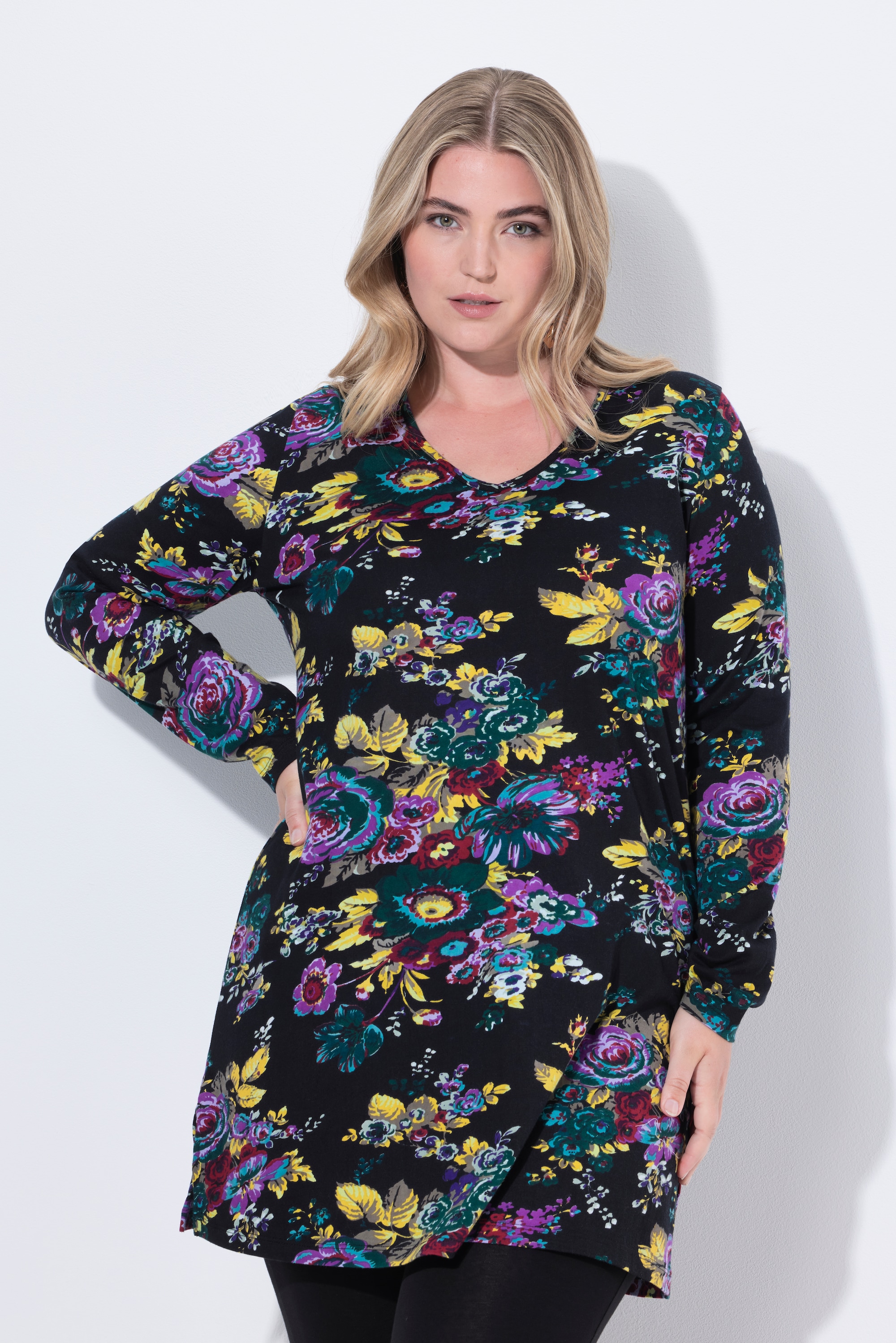 T-shirt long à fleurs, ULLA POPKEN