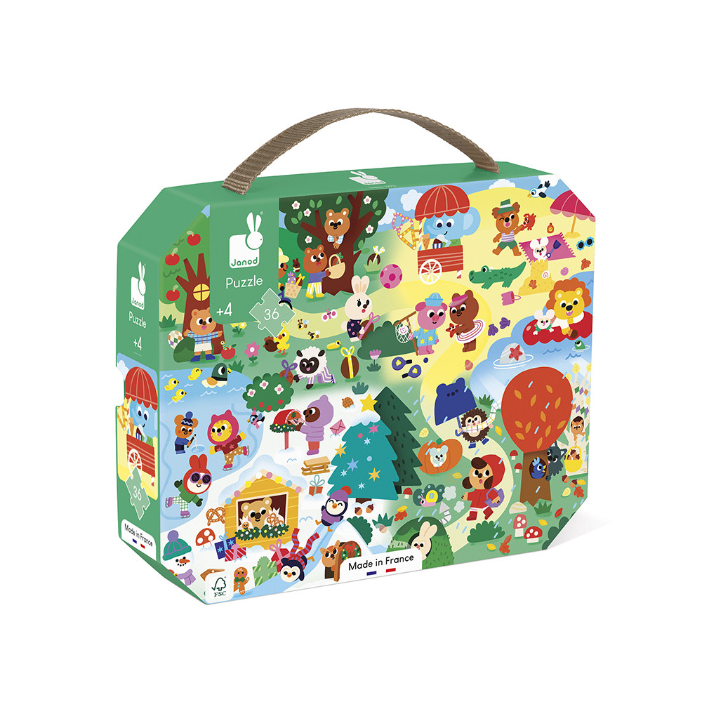 Puzzle Enfant 36 Pièces Thème Les 4 Saisons, JANOD