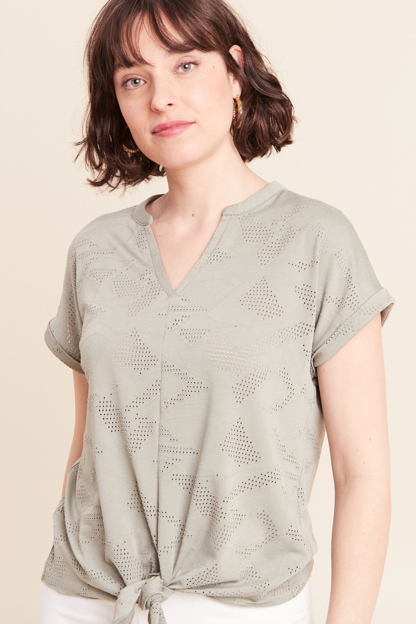 T-shirt col tunisien manches courtes, BREAL