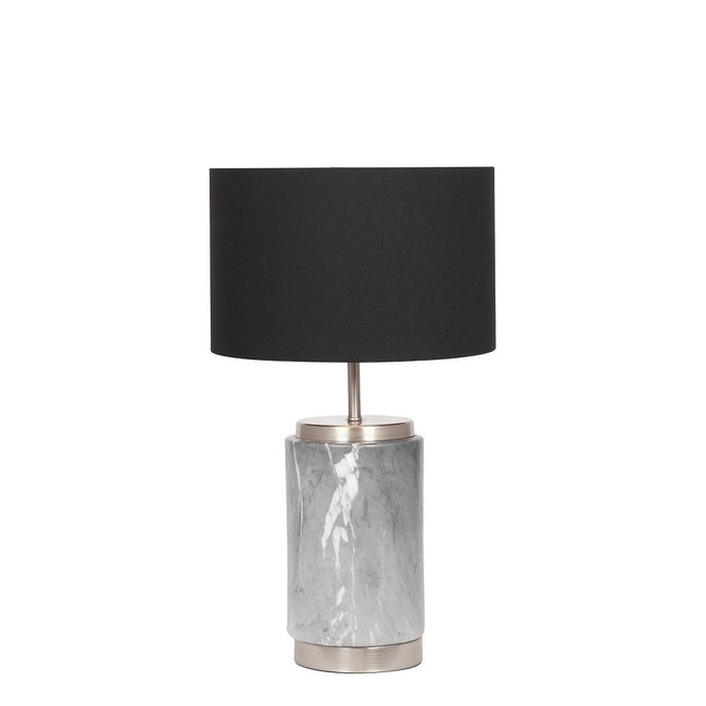 Soft Grey Marble Effect Ceramic Table Lamp, grey, SO'HOME