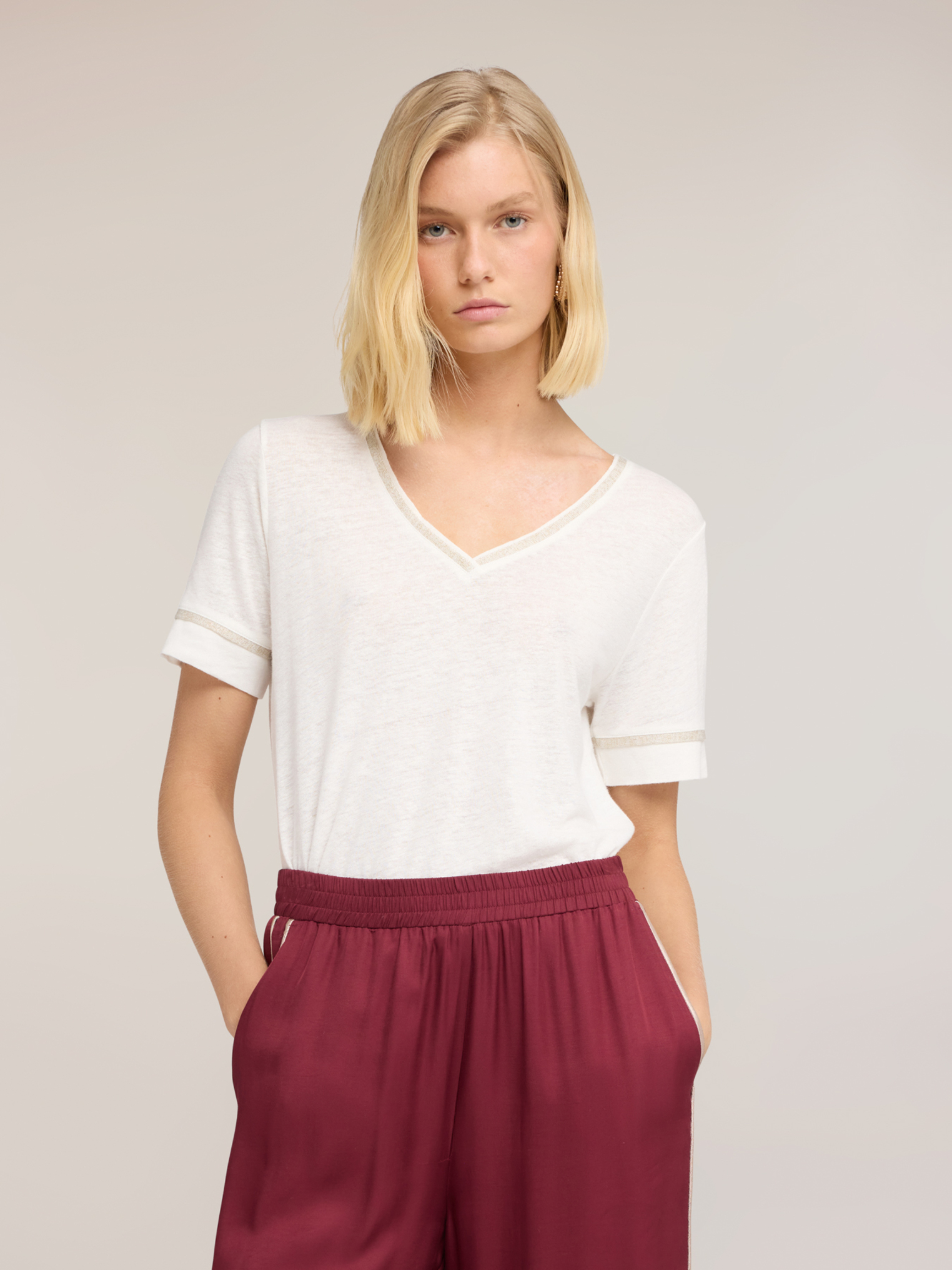 T-shirt avec détails dorés, MOTIVI