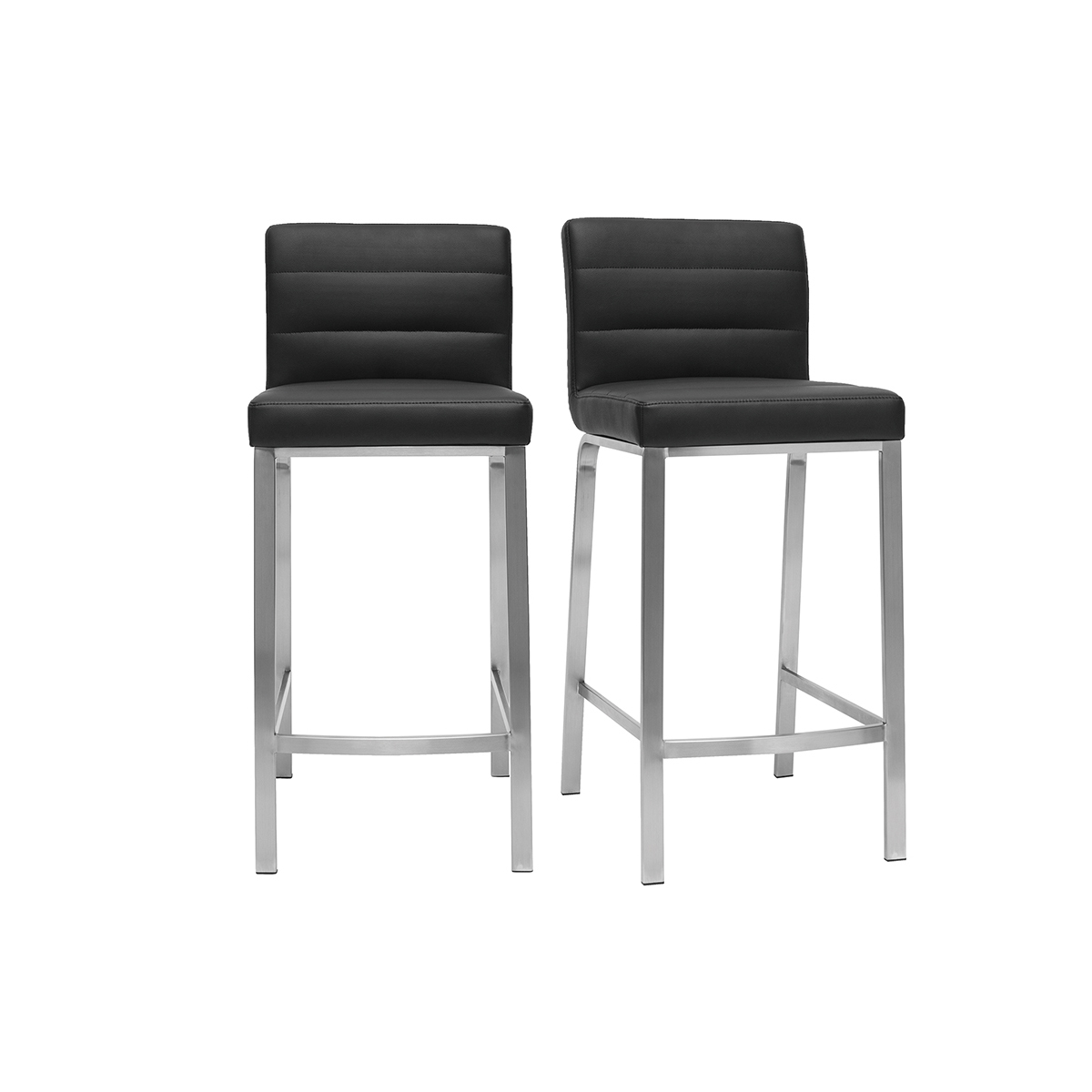 Tabourets de bar design noirs 66 cm (lot de 2) TOMY, MILIBOO