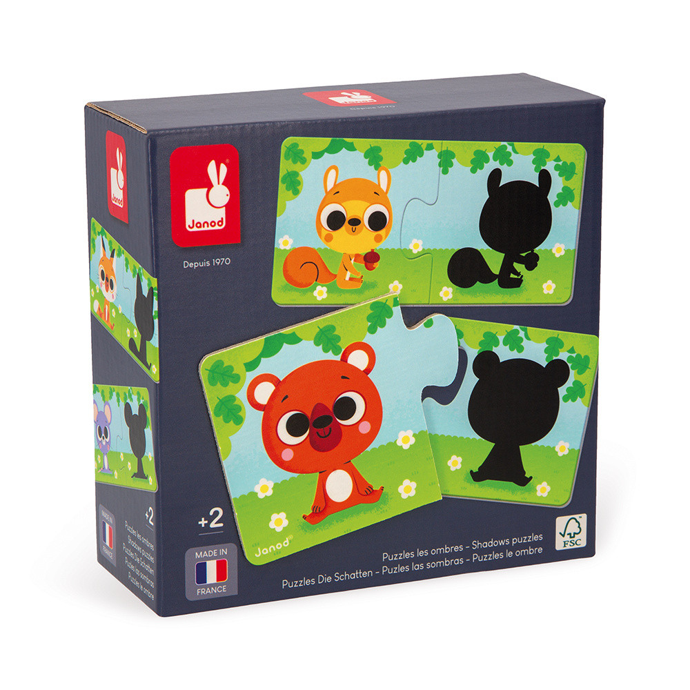 Puzzle Duo Les Animaux Et Leur Ombre, JANOD