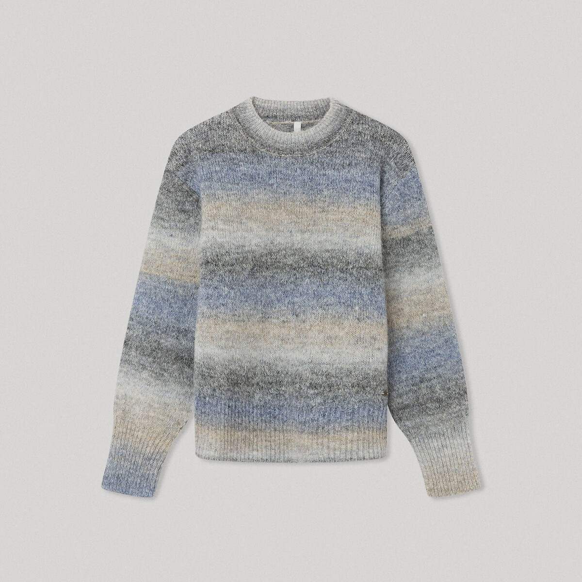 Image of Recycled Striped Jumper with Crew Neck