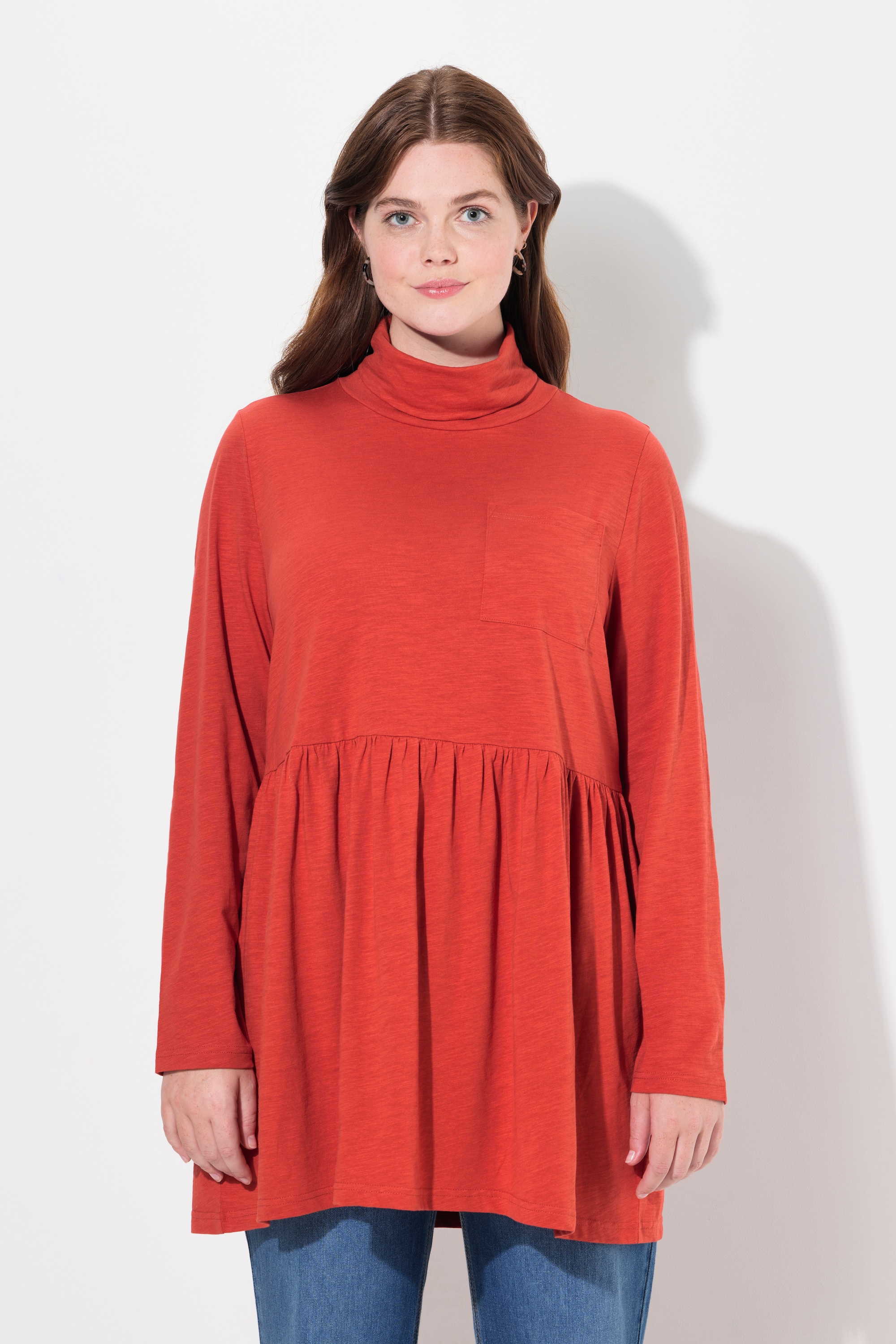 T-shirt long en coton bio, ULLA POPKEN