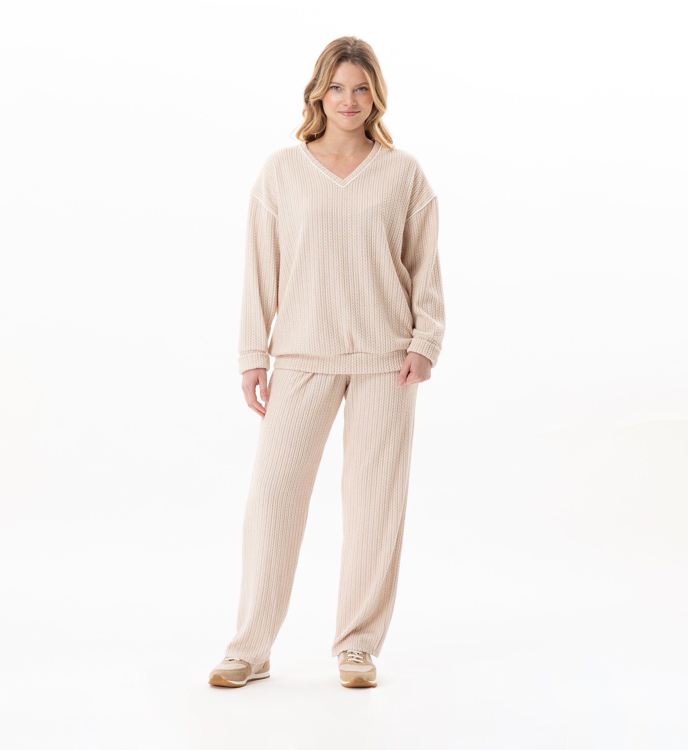 Ensemble homewear en maille tricot SHETLAND 124, LE CHAT