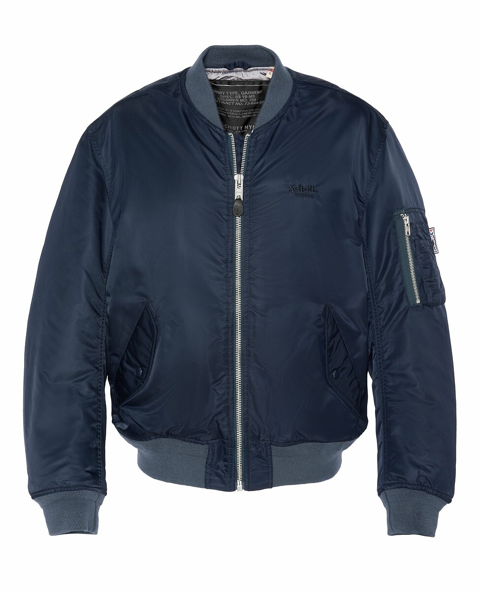 Bomber vintage Schott bleu marine La Redoute