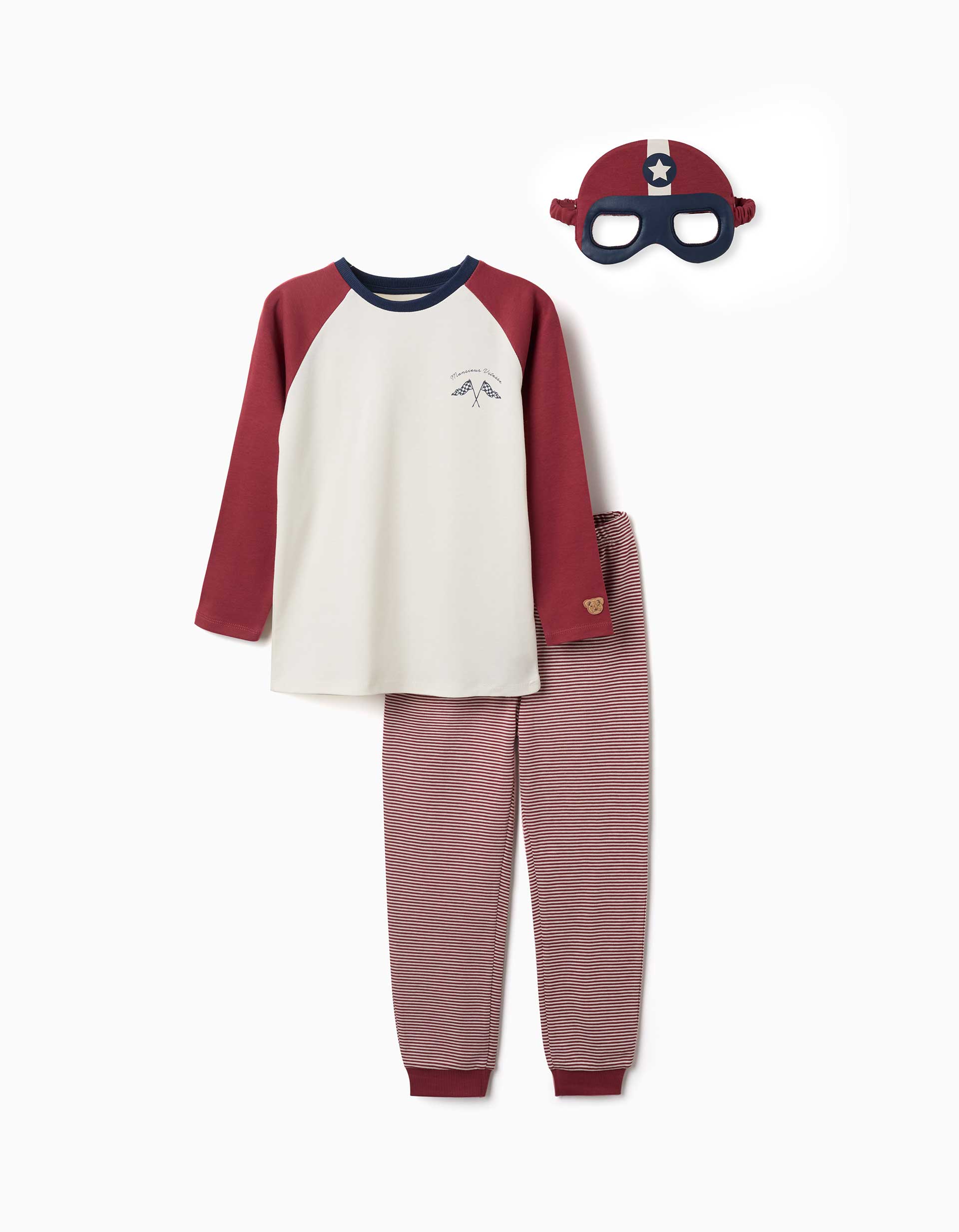Pyjama à manches longues en coton avec masque rembourré, ZIPPY