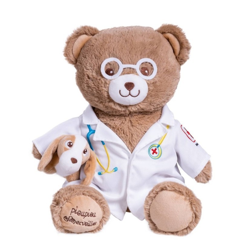Peluche Ours Vétérinaire - Docteur Gaston - 40 cm, PIOUPIOU ET MERVEILLES