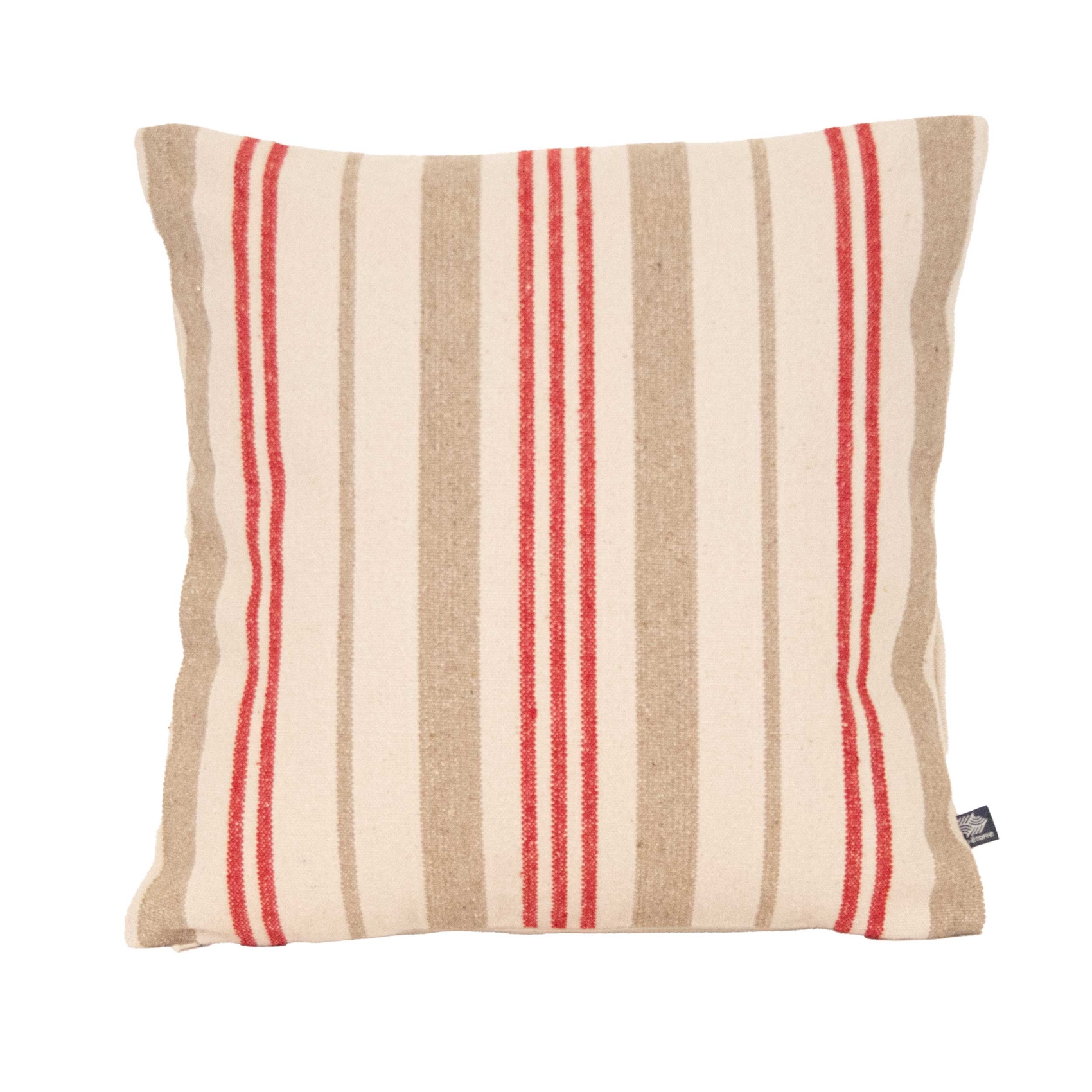 Coussin décoratif matelassé à rayures en toile canevas, SUD ETOFFE