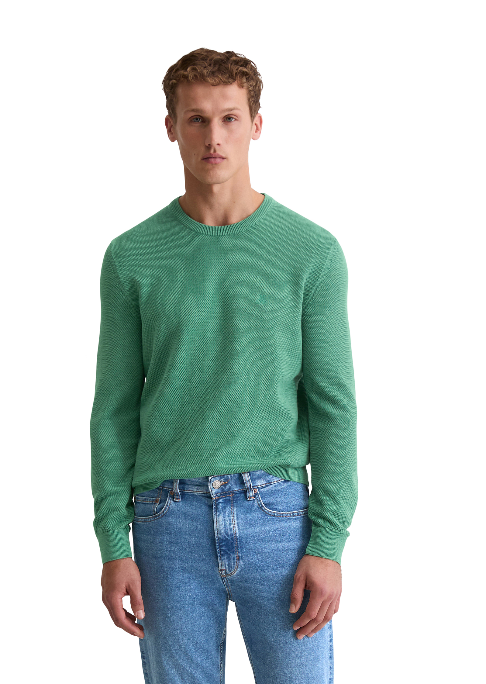 Pull-over regular en piqué de coton bio, MARC O'POLO