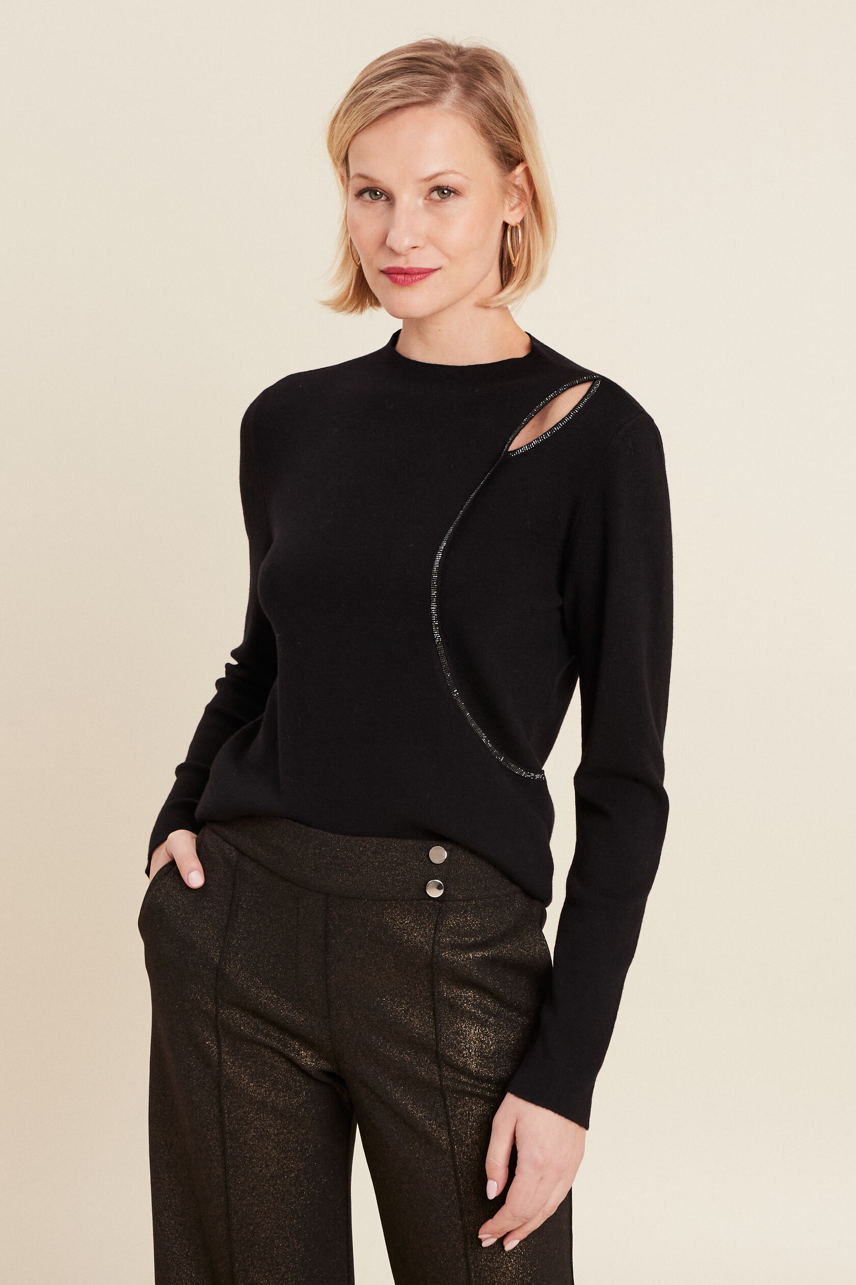 Pull manches longues strass, BREAL