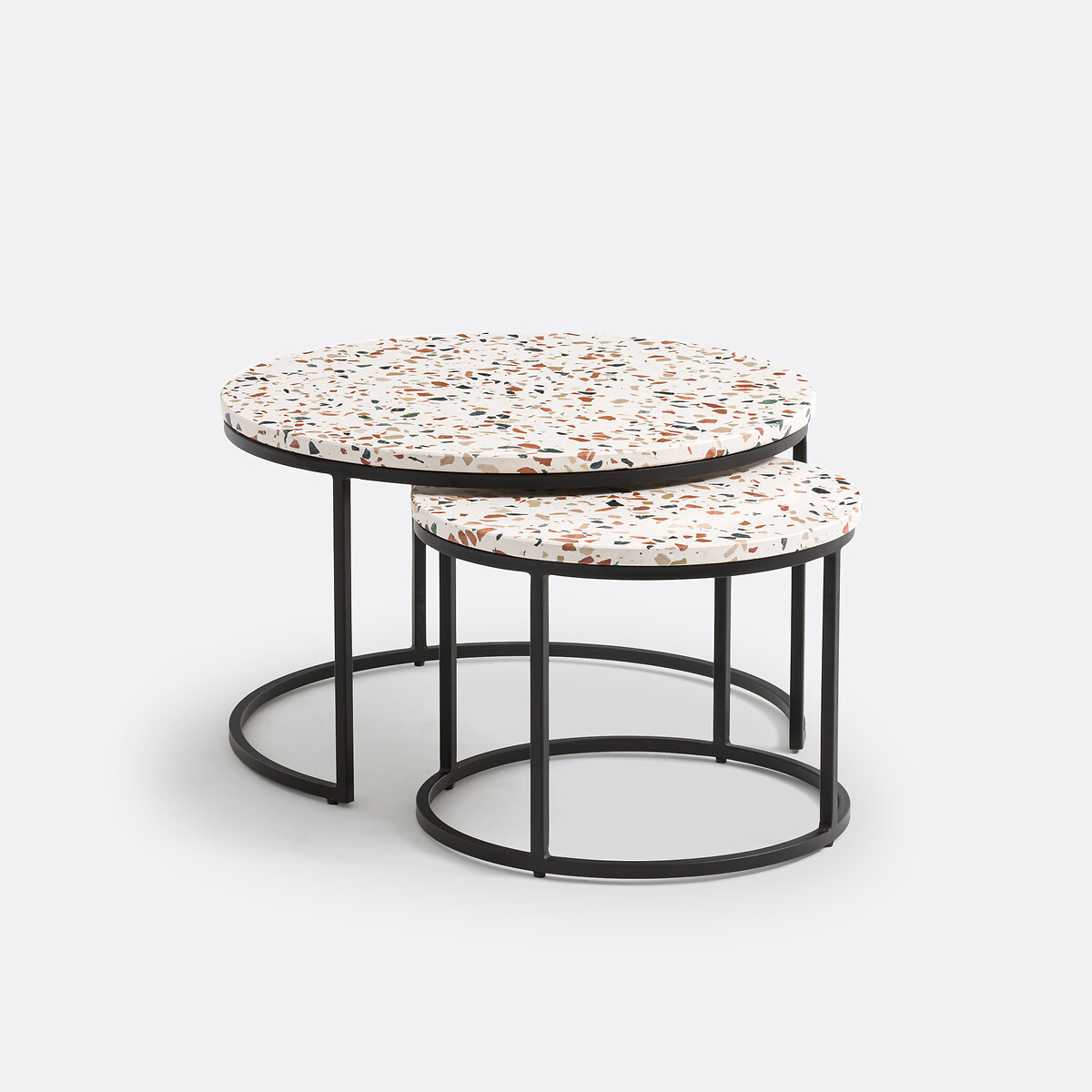 Lot de 2 tables basses gigognes terrazzo, Hervé