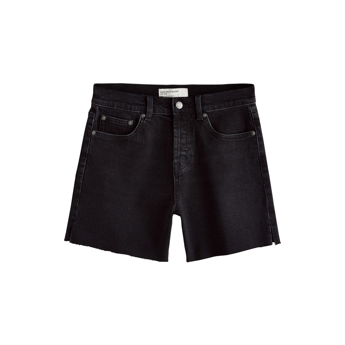 Short taille haute en jean à ourlets fendus, NEXT