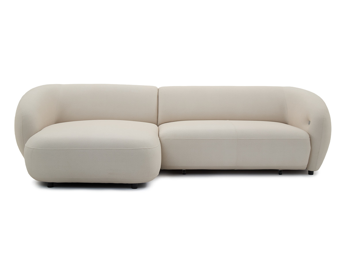 Canapé d'angle convertible 4 places en tissu lisse, HALO, BOBOCHIC