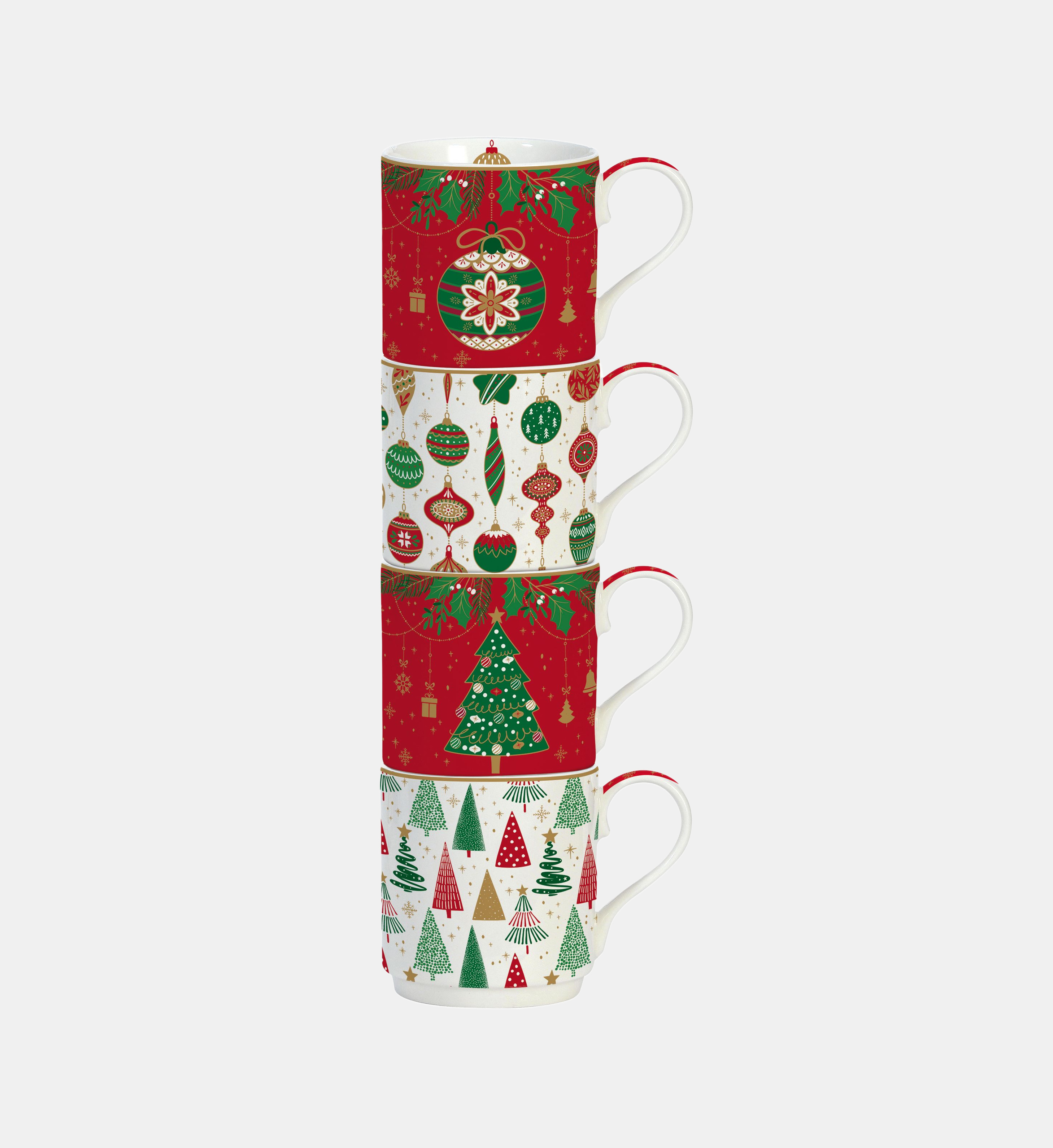 Coffret 4 mugs empilables, EASY LIFE