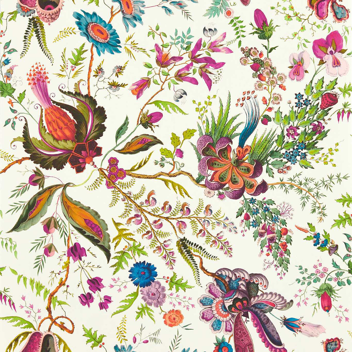 Wonderland Floral Spinel Peridot Pearl Wallpaper, HARLEQUIN X SOPHIE ROBINSON