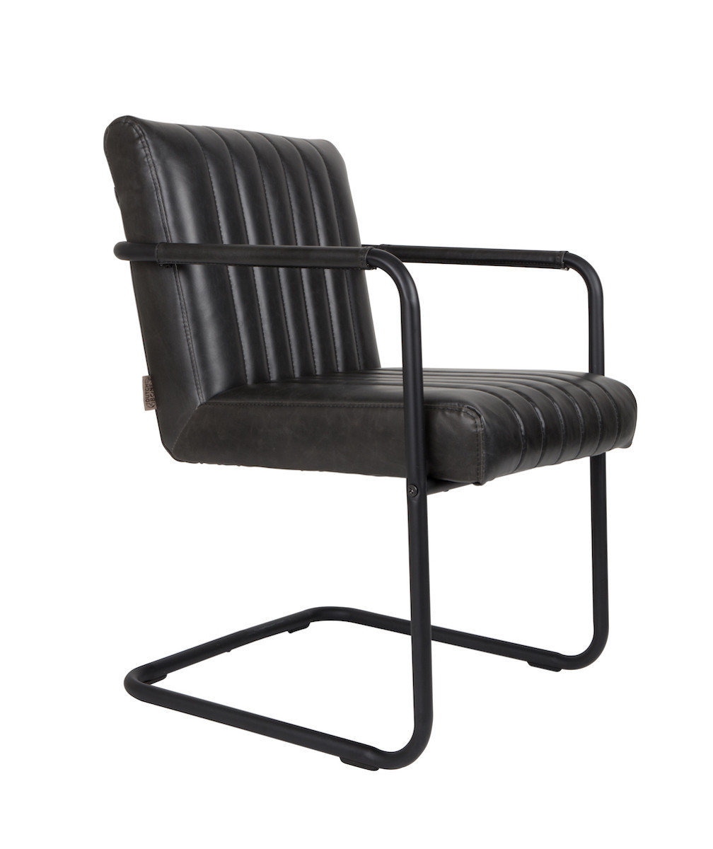 Fauteuil vintage en simili cuir - STITCHED, DUTCHBONE
