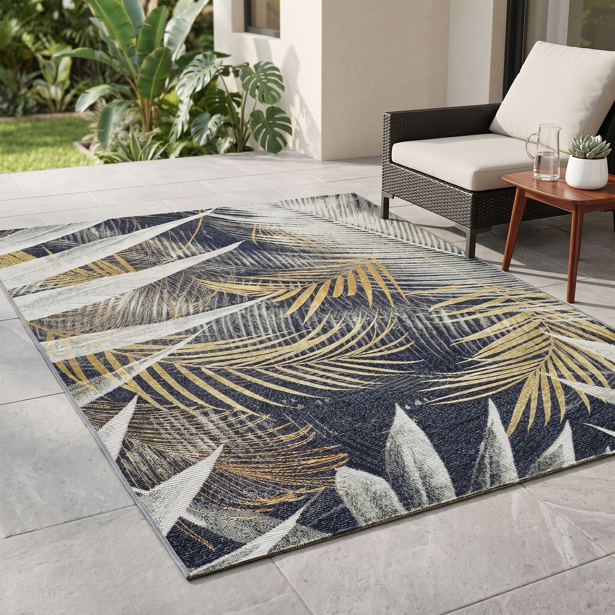 Tapis d'extérieur tissé à plat à l'aspect exotique - AURORA, GINO FALCONE