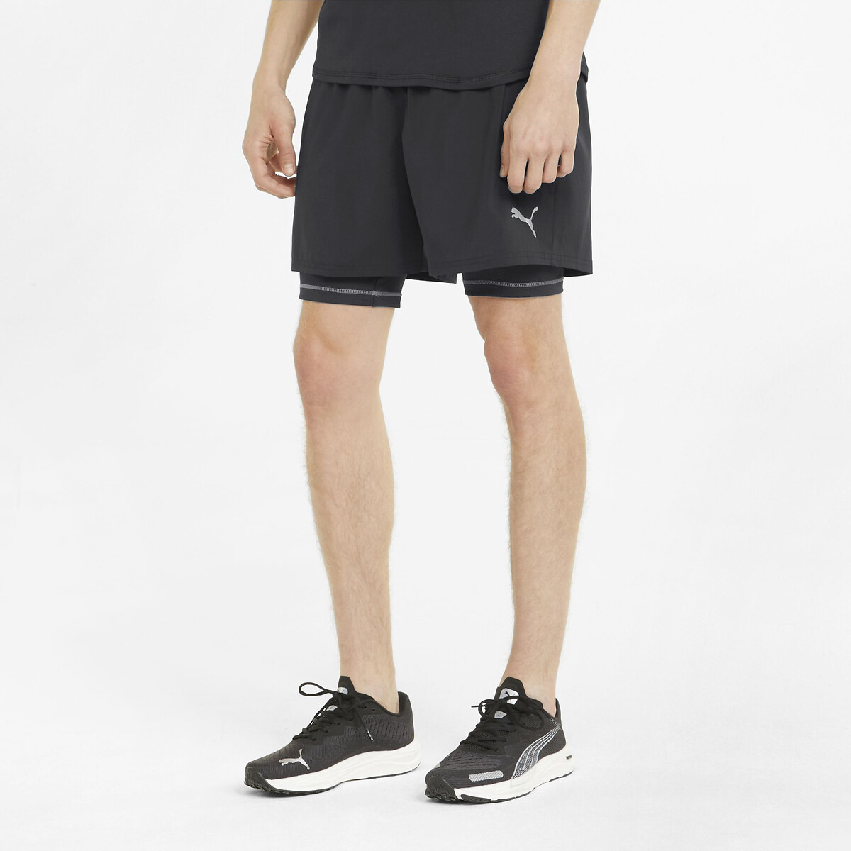 2-in-1 running shorts, black, Puma | La Redoute