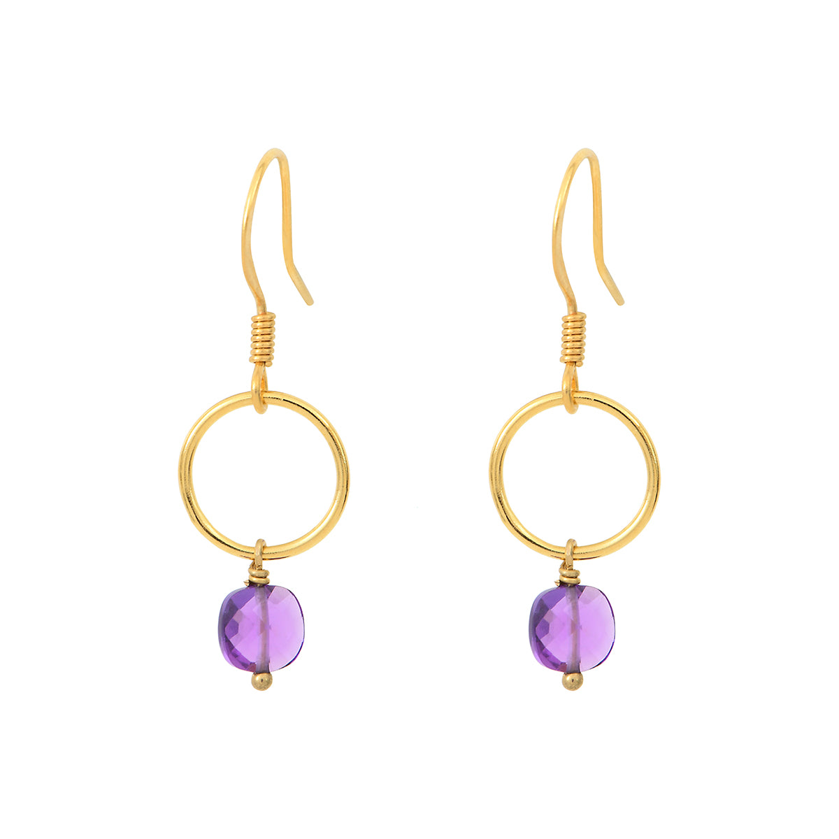 Boucles d'oreilles dorées quartz vert - fidji, CAROLINE NAJMAN