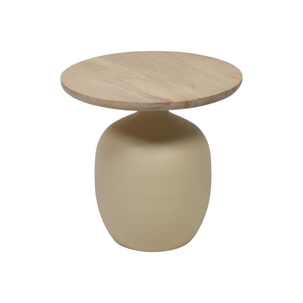 Bout de canapé rond en manguier et céramique Ø45 cm Lidia, AMADEUS