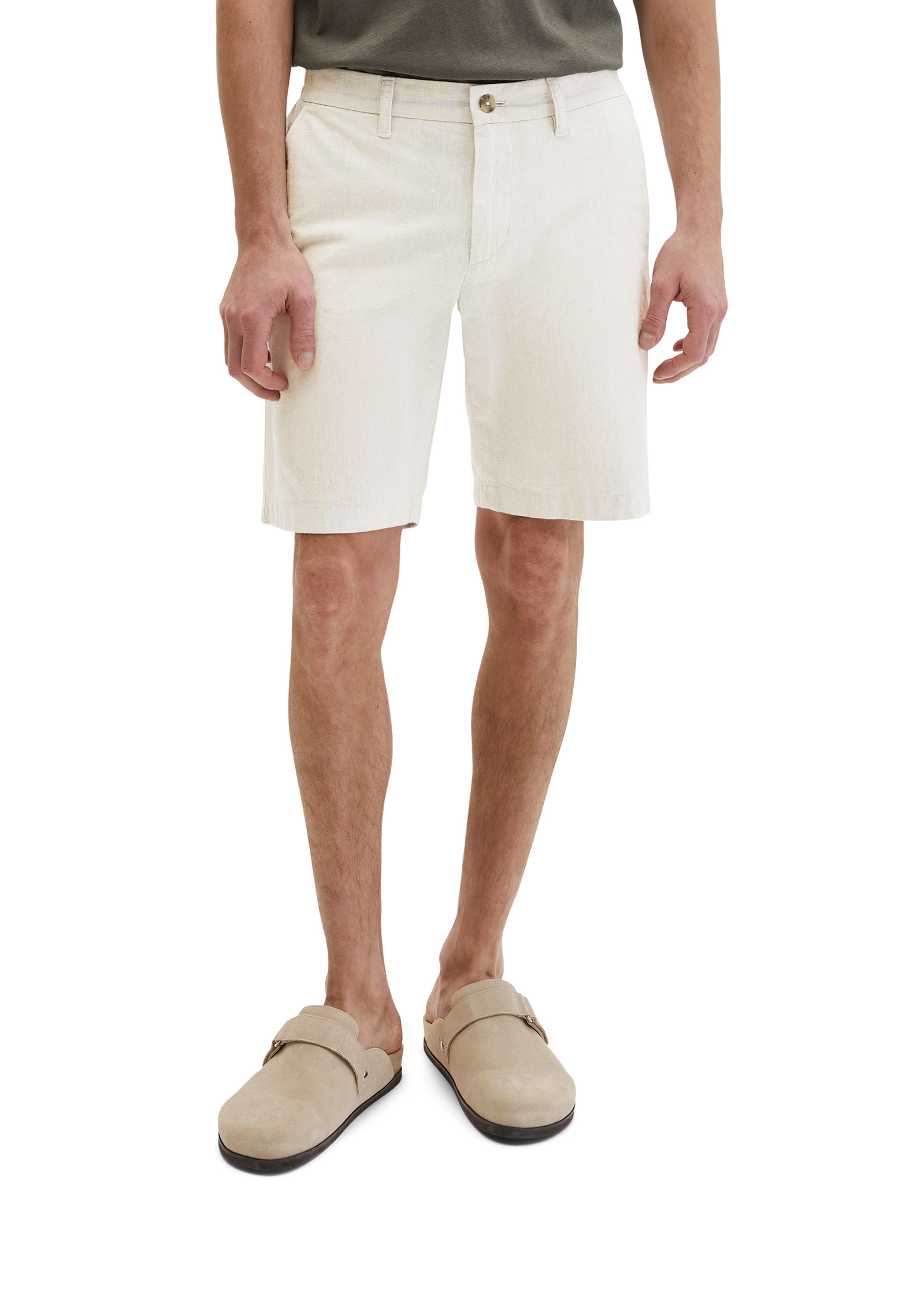 Short modèle Salo slim en mélange de coton et de lin bio, MARC O'POLO