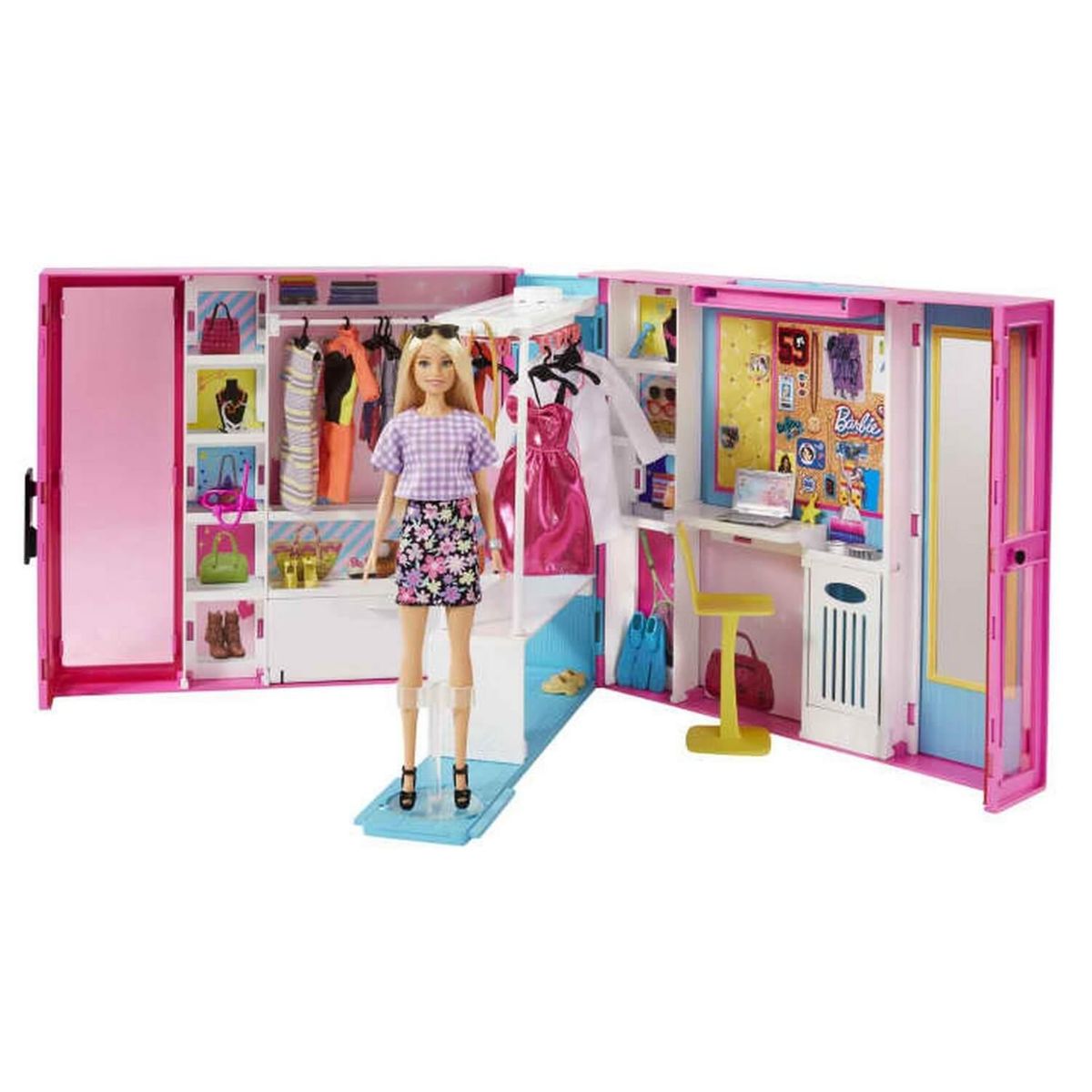 Barbie - poupée\u200b barbie blonde avec scooter rose et blanc - poupée  mannequin - 3 ans et + Barbie