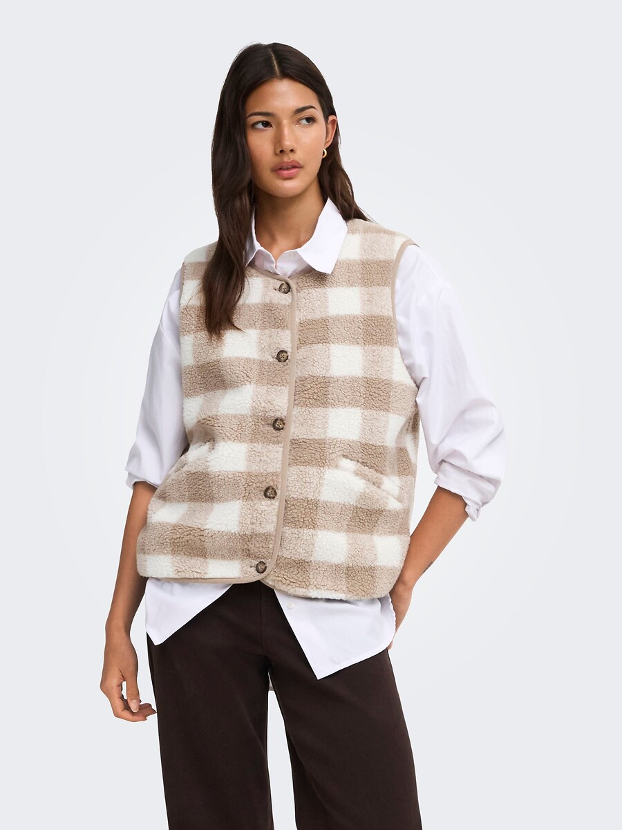 Veste sans manches, en sherpa, ONLY
