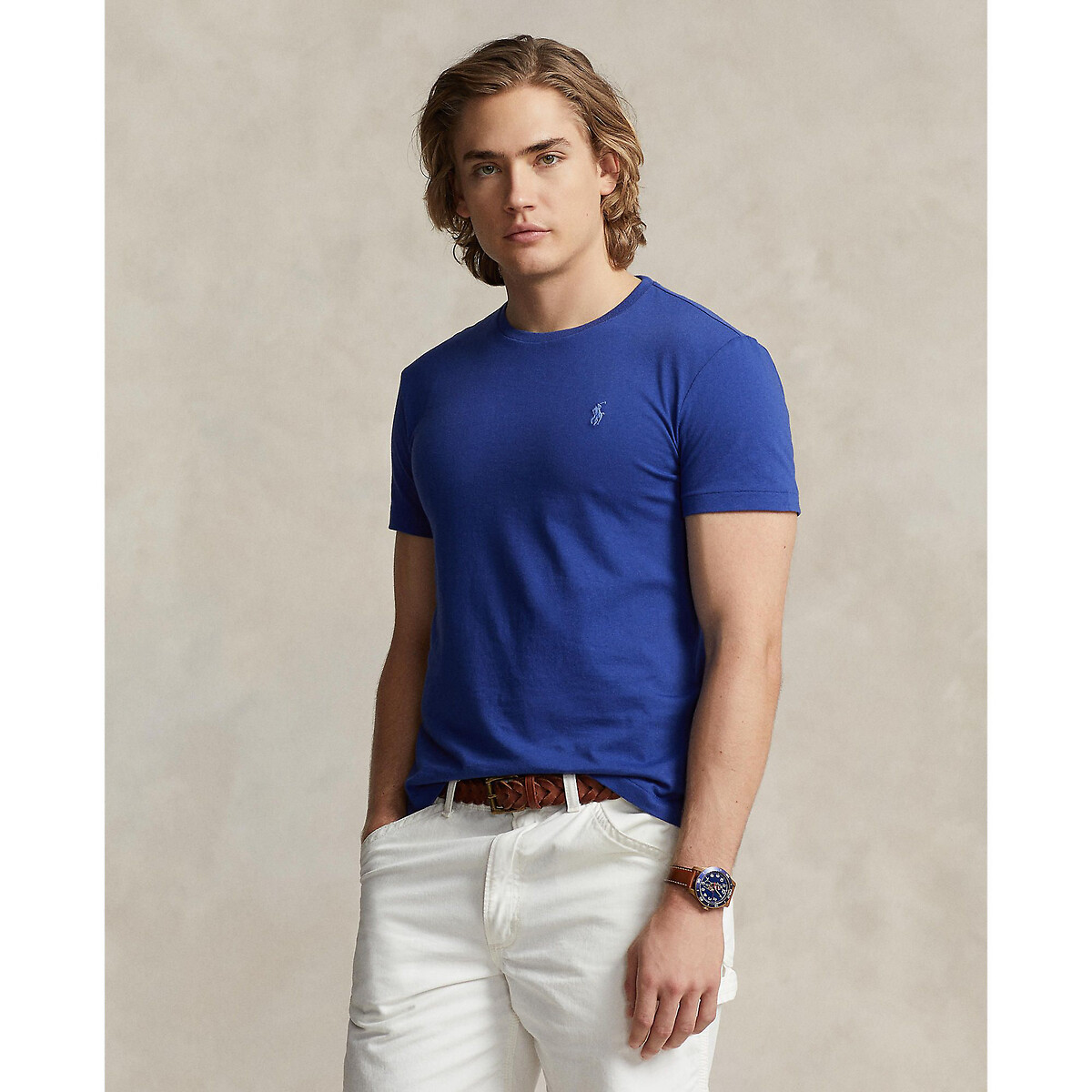 Embroidered logo cotton t-shirt in custom slim fit Polo Ralph Lauren ...