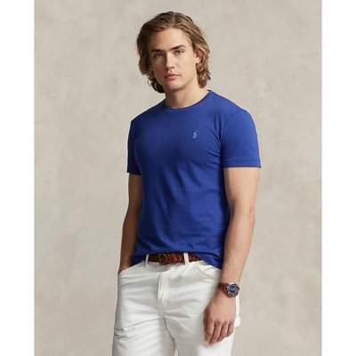 Embroidered Logo Cotton T-Shirt in Custom Slim Fit POLO RALPH LAUREN