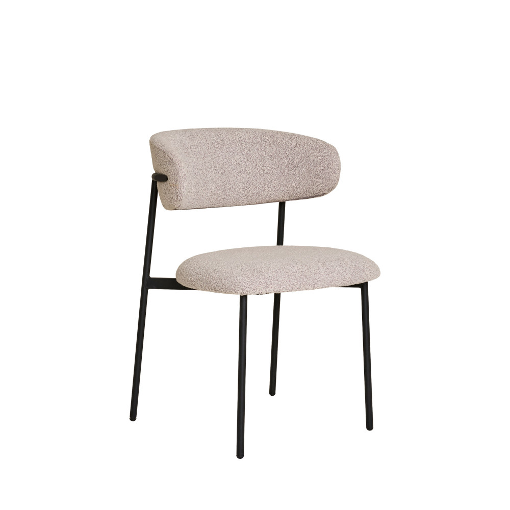 Lot de 2 chaises en tissu bouclette et métal- MIRA, HOUSE NORDIC