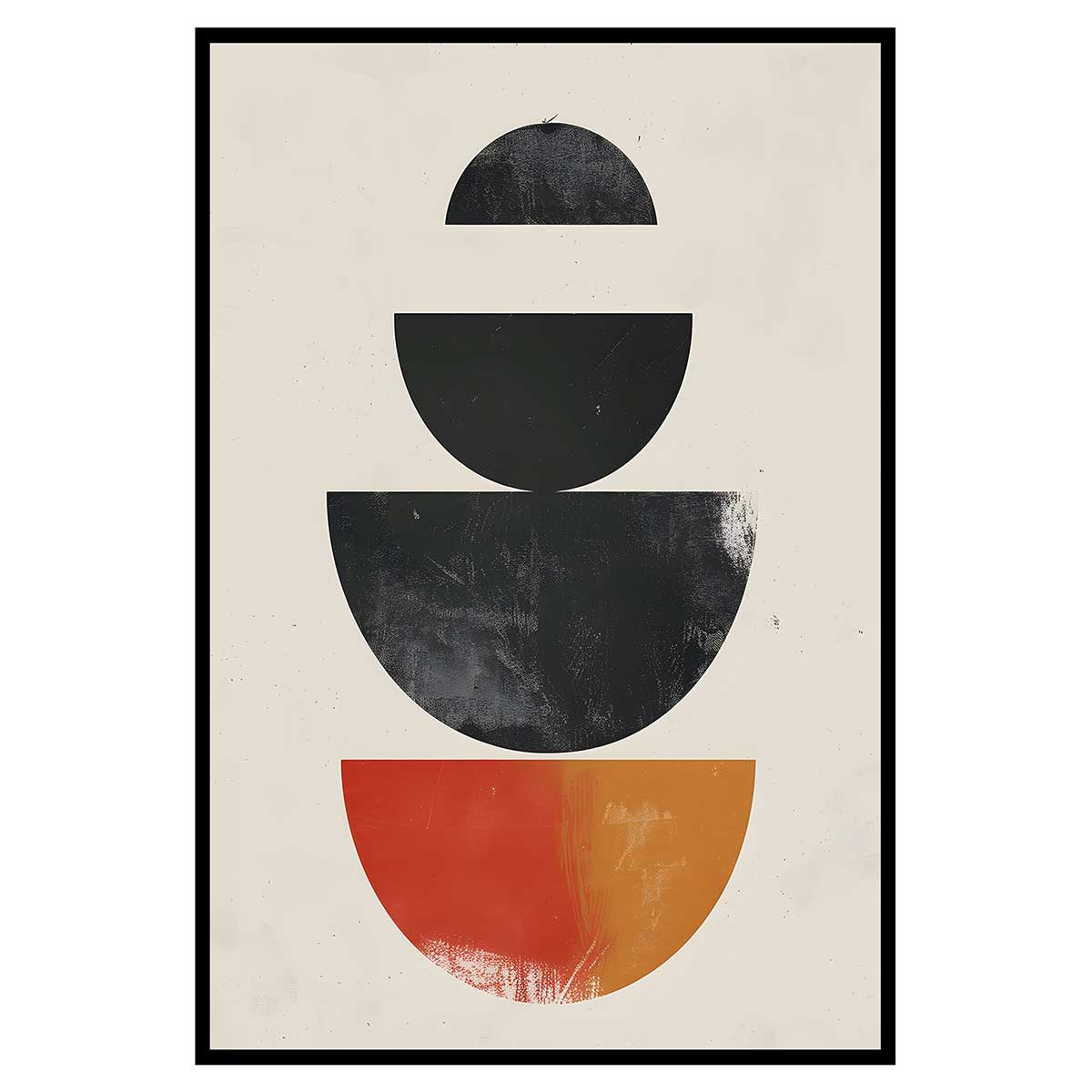 Affiche encadrée formes géométriques terracotta, HEXOA