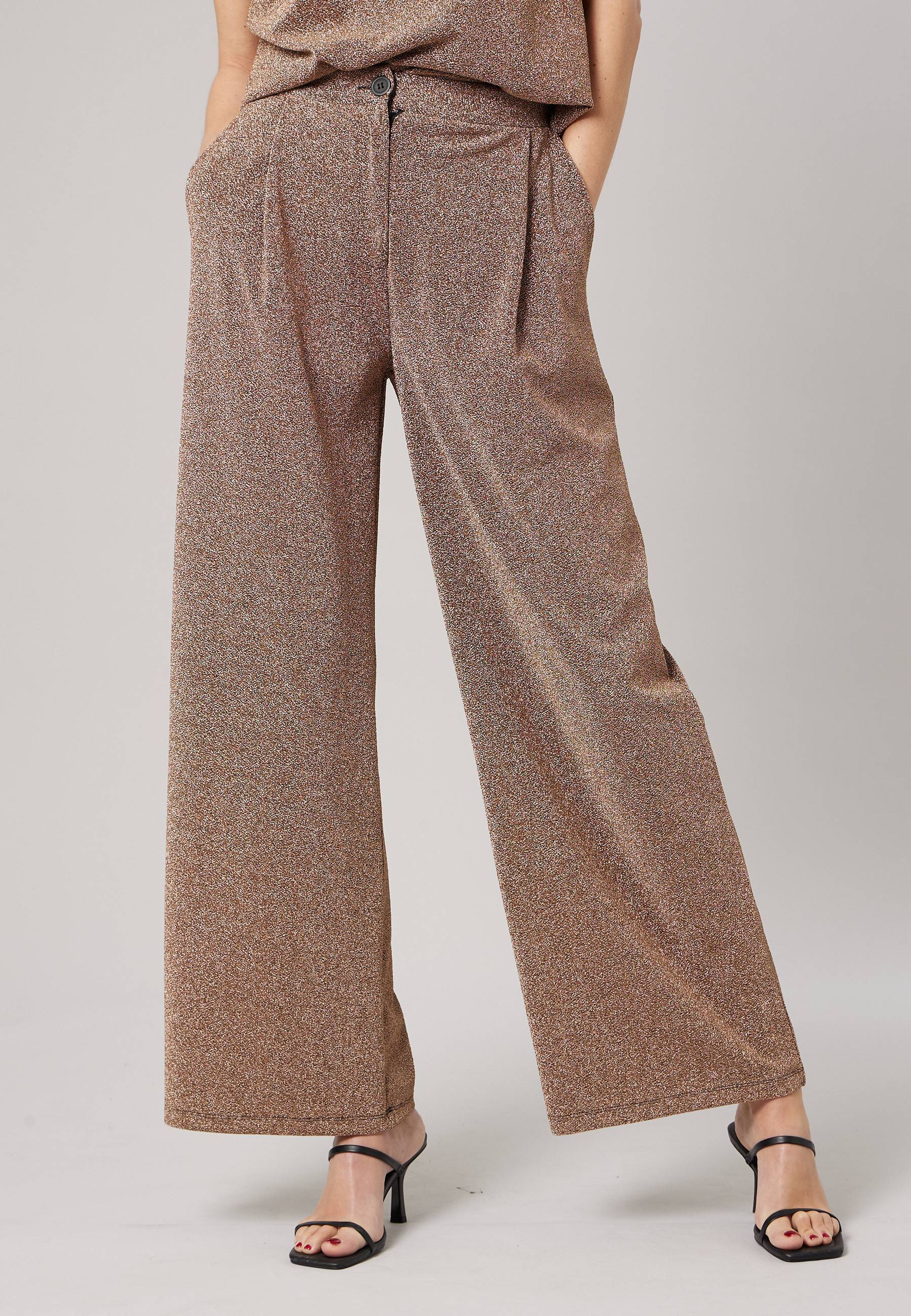 Pantalon large femme en tissu brillant GLORIA, DEELUXE