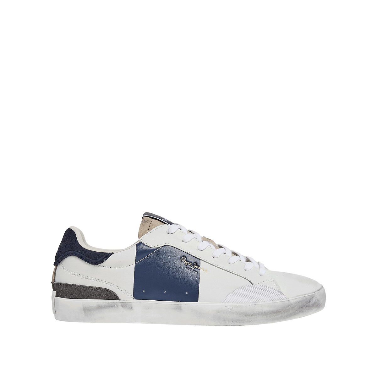 Lane sailor low top trainers in leather, navy blue, Pepe Jeans | La Redoute